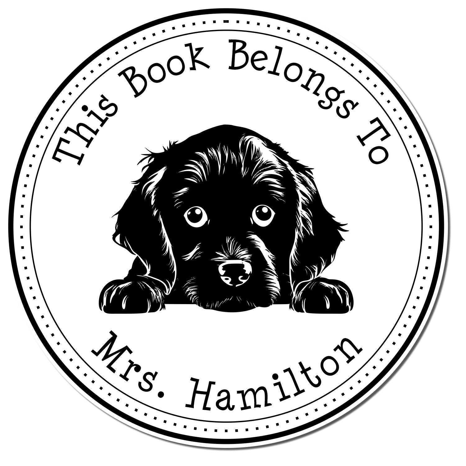 Boykin Spaniel Custom-Made Book Label Stamper - Engineer Seal Stamps