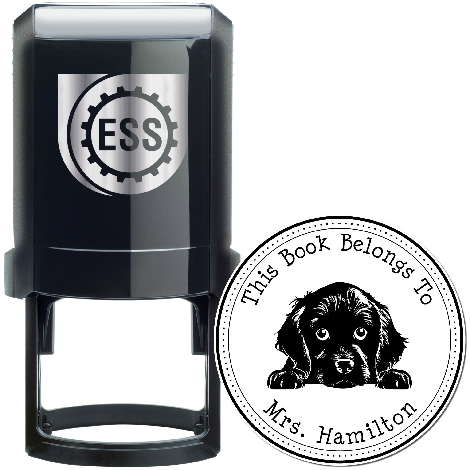 Self-Inking Boykin Spaniel Customized From the Desk of Stamper - Engineer Seal Stamps
