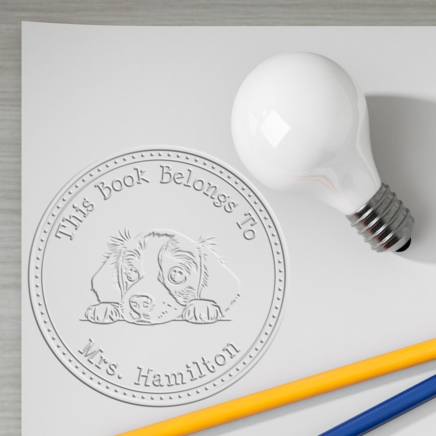 Desk Brittany Custom Embossed Seal Stamp - Engineer Seal Stamps