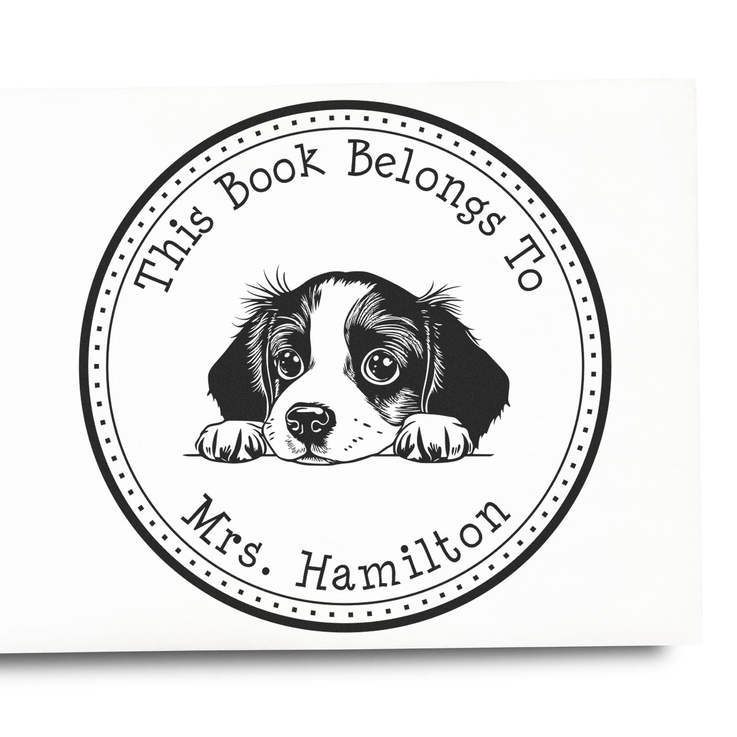 Brittany Custom-Made Library Name Stamp - Engineer Seal Stamps