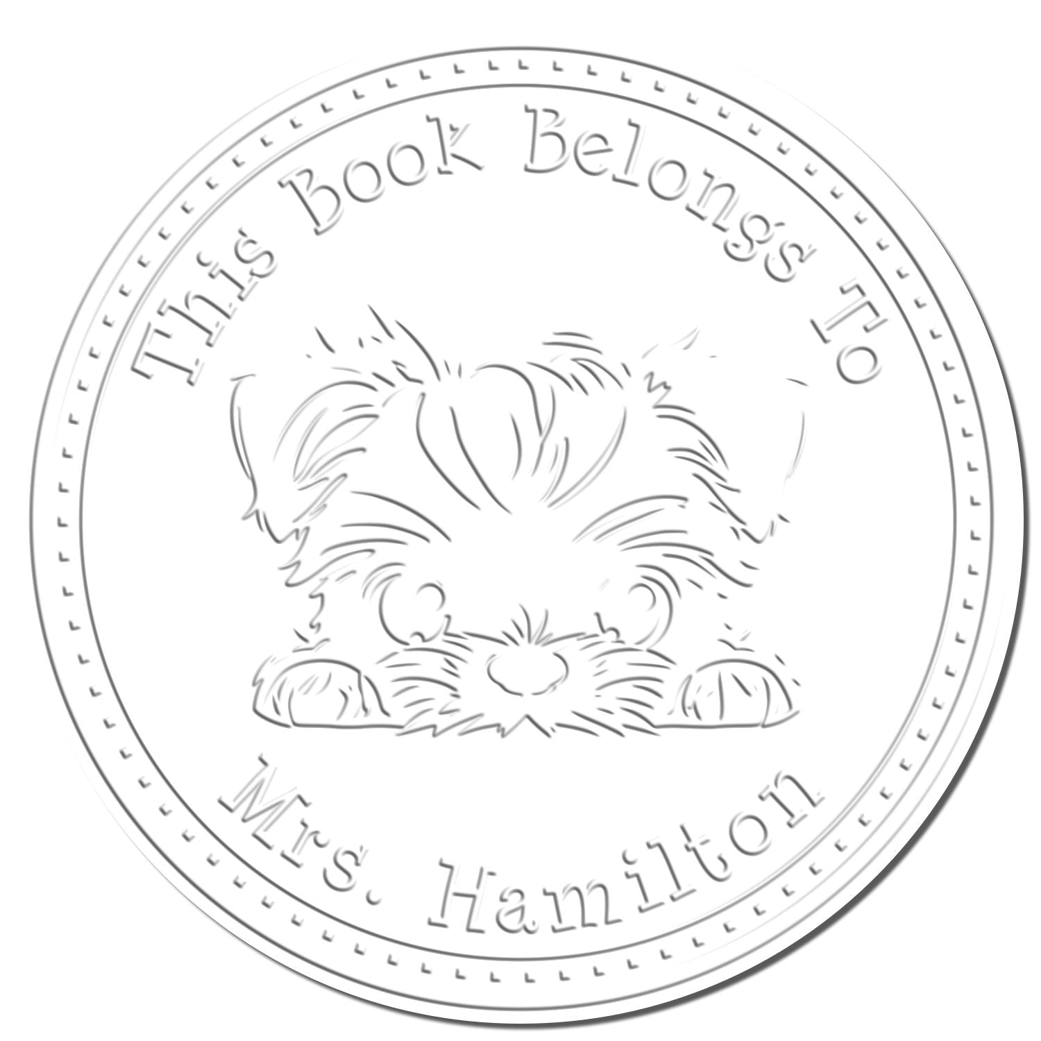 Handheld Brussels Griffon Personalized From the Library of Embossing Seal Stamp - Engineer Seal Stamps