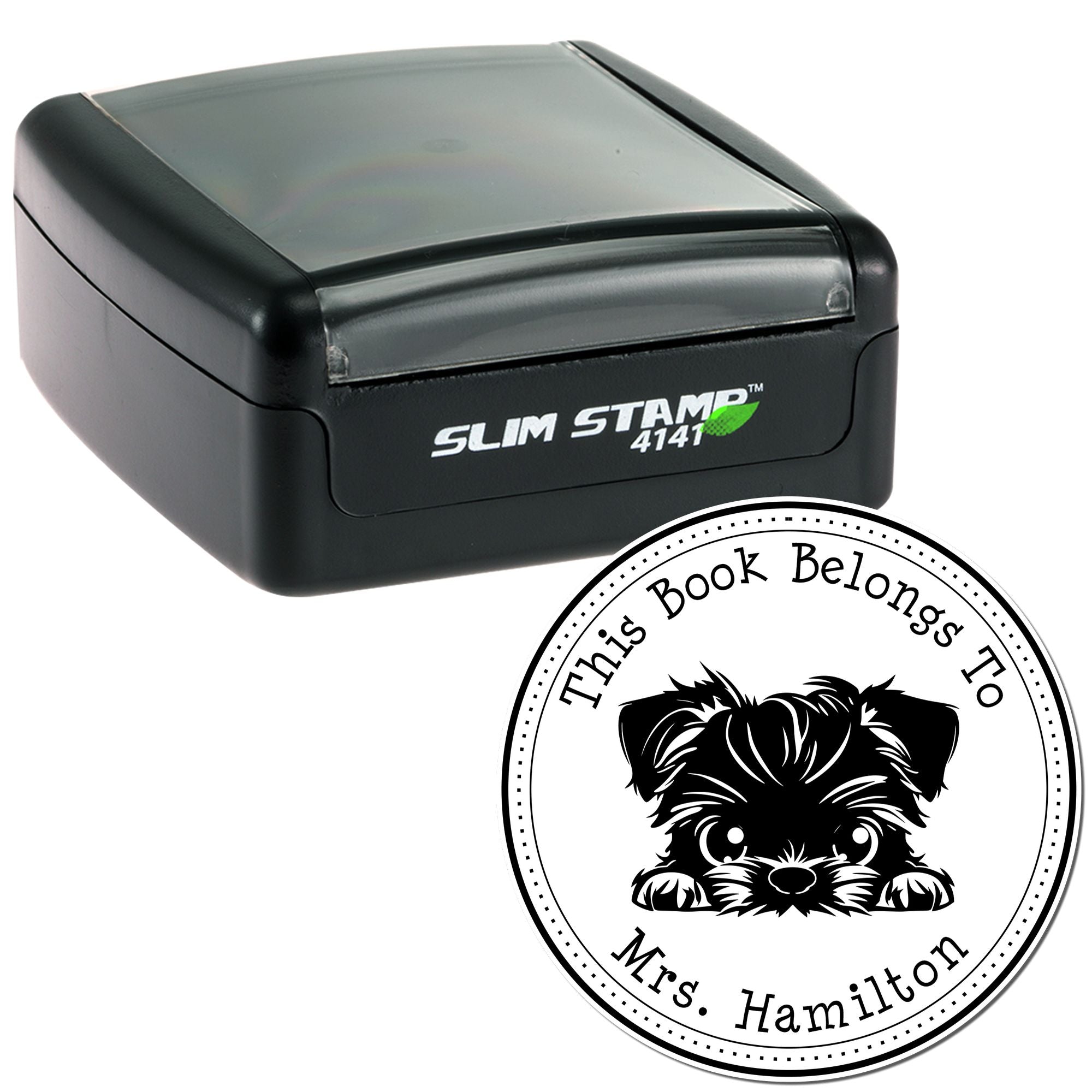 Brussels Griffon Custom-Made Library Name Stamper - Engineer Seal Stamps