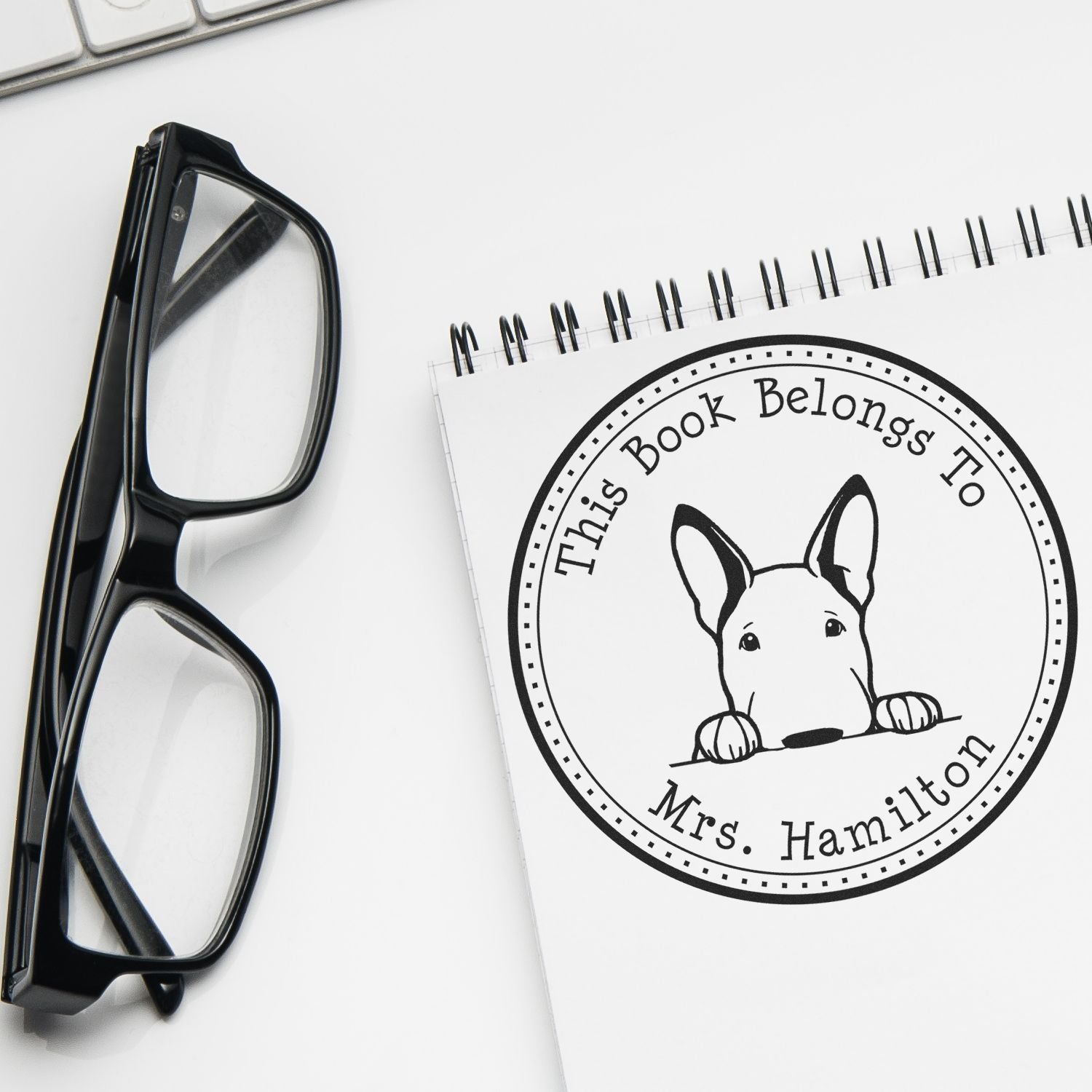 Bullmastiff Personalized Read it Return It Stamp - Engineer Seal Stamps