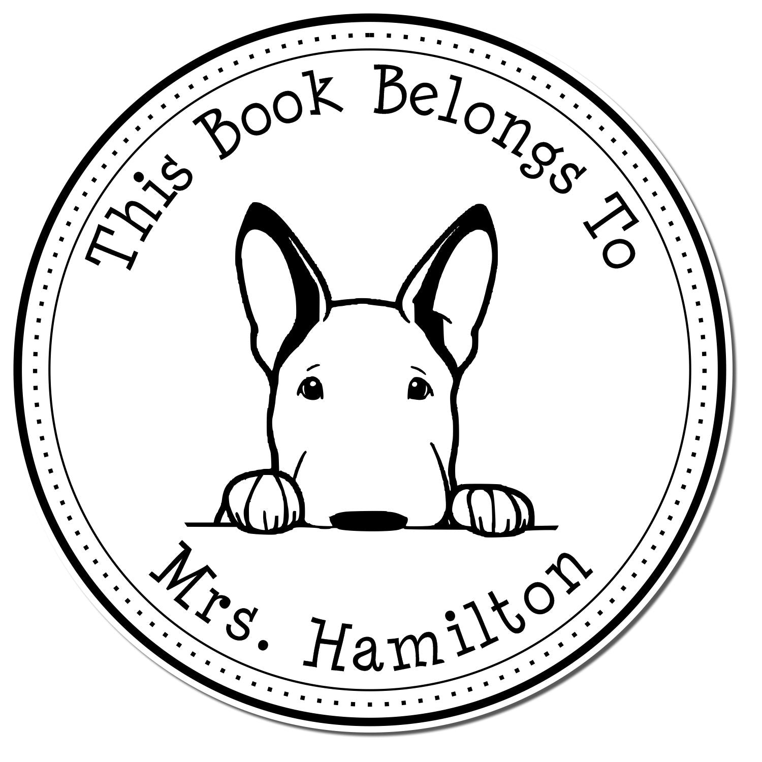 Self-Inking Bullmastiff Customized Ex Libris Stamp - Engineer Seal Stamps