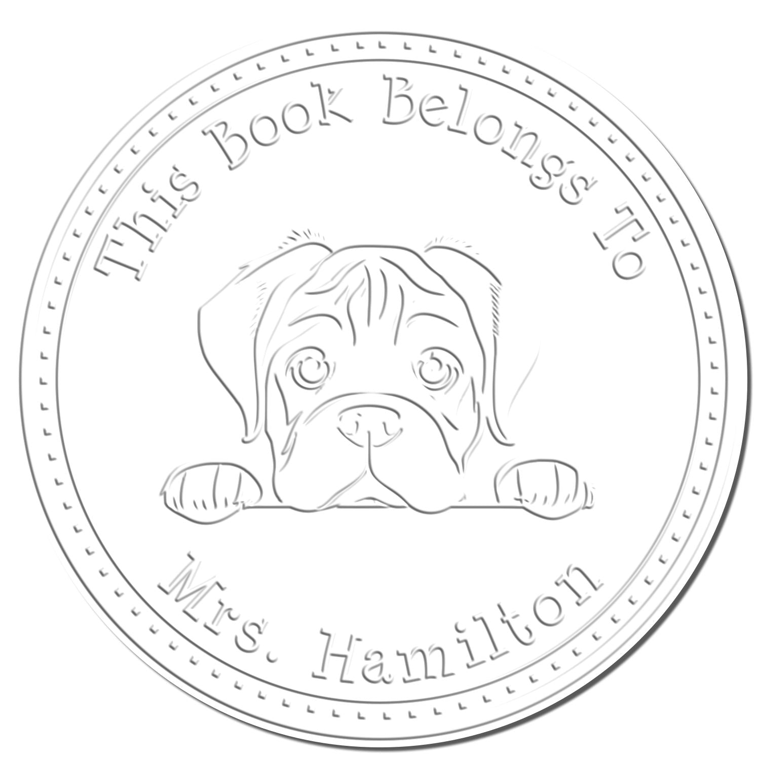 Desk Bull Terrier Custom Seal Embossed Stamp - Engineer Seal Stamps
