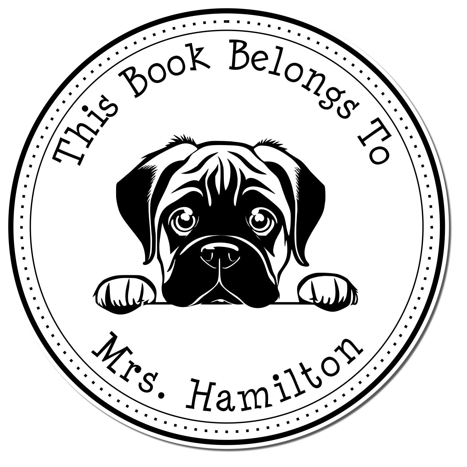 Bull Terrier Personalized Read it Return It Stamper - Engineer Seal Stamps