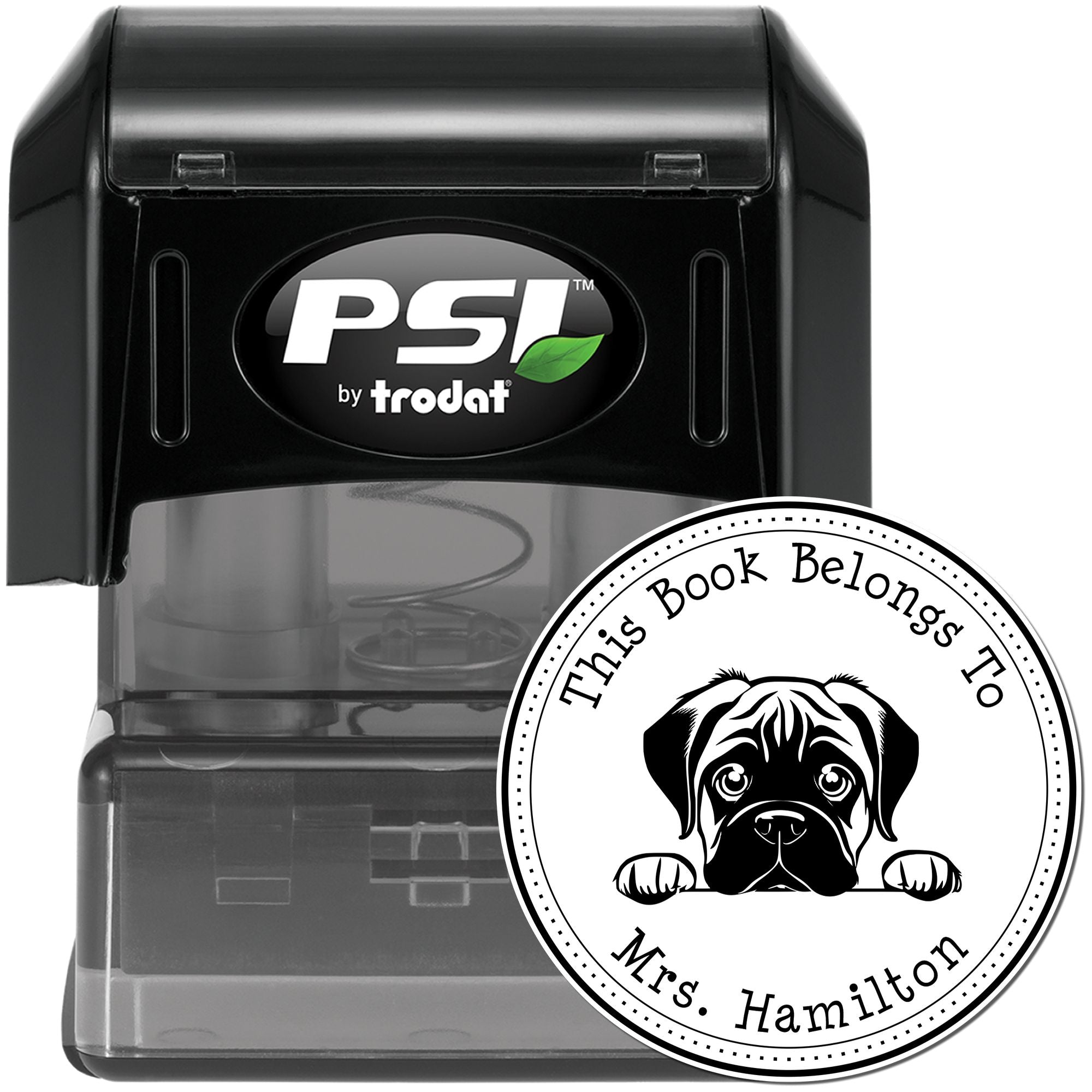 Bull Terrier Personalized Read it Return It Stamper - Engineer Seal Stamps