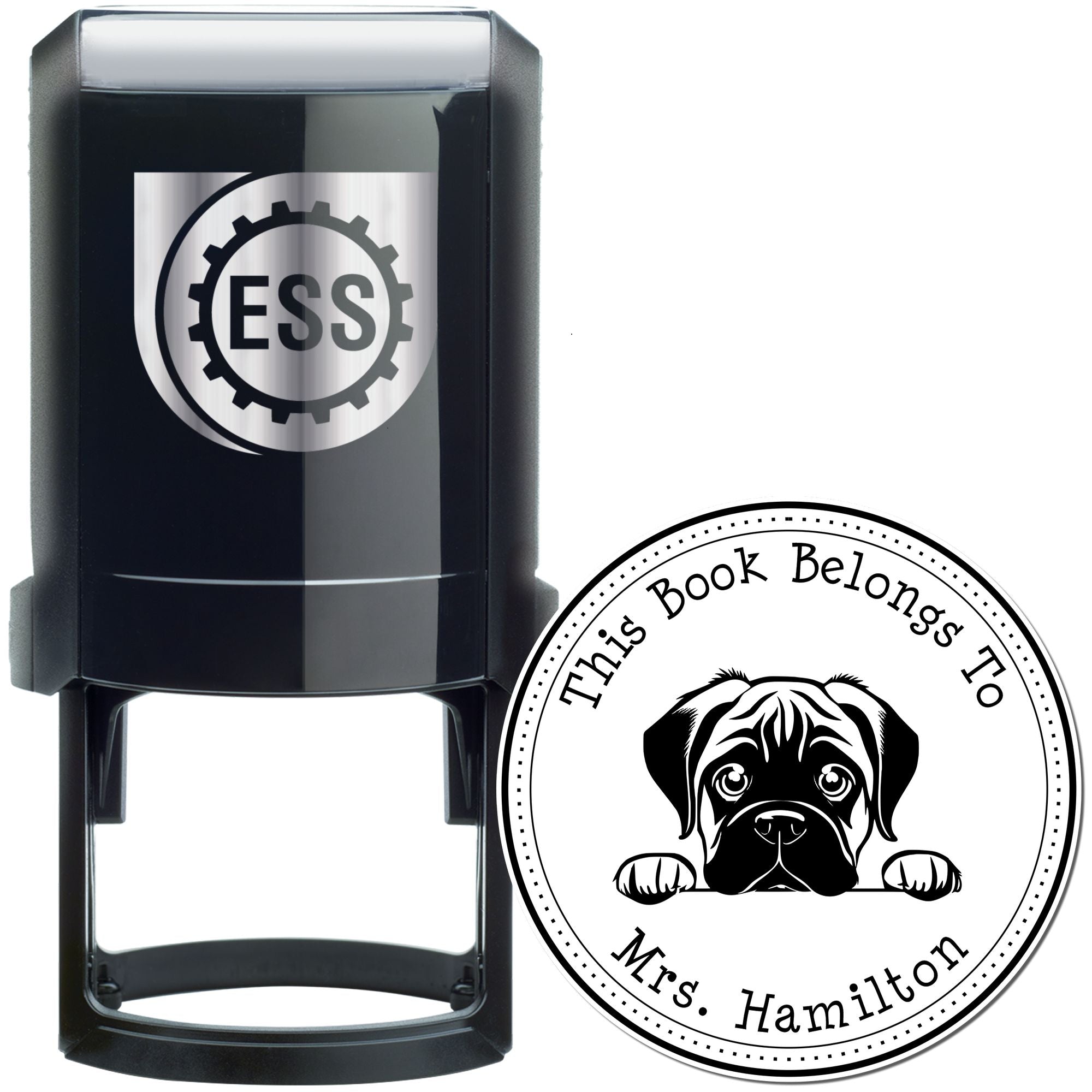 Self-Inking Bull Terrier Customized Ex Libris Stamper - Engineer Seal Stamps