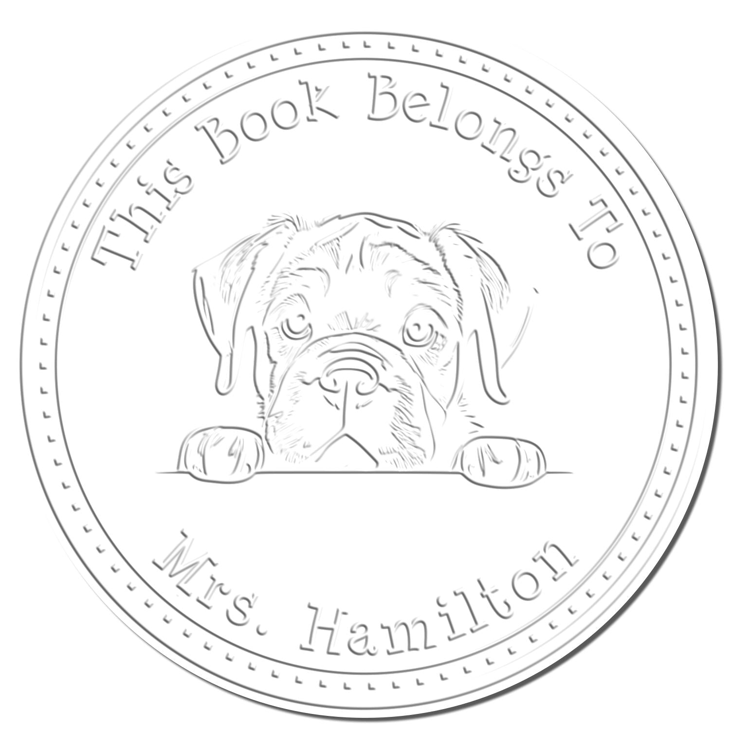 Hybrid Cane Corso Custom Ex Libris Book Seal - Engineer Seal Stamps