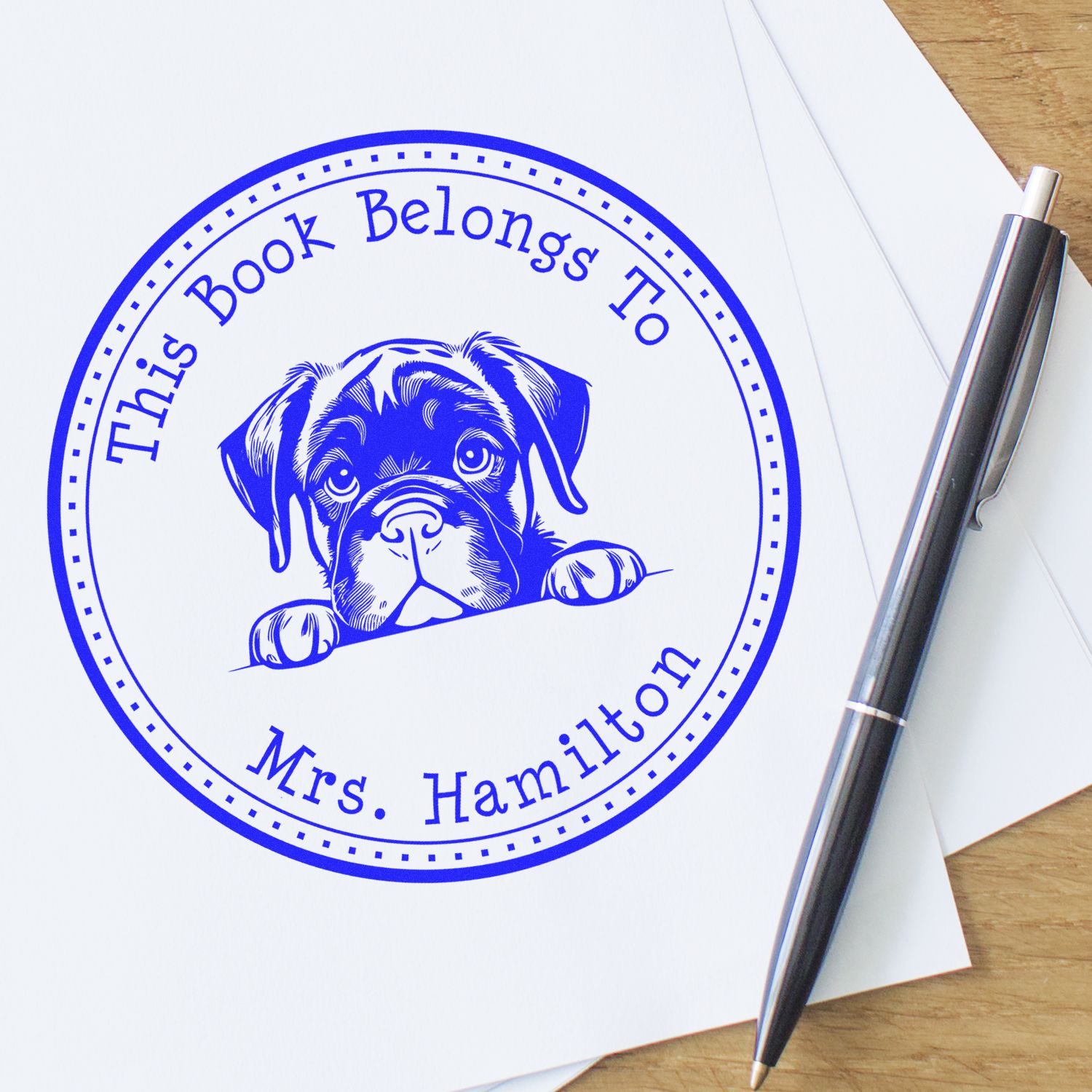 Self-Inking Cane Corso Customized Ex Libris Library Stamp - Engineer Seal Stamps