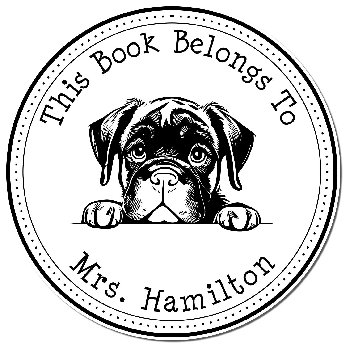 Cane Corso Personalized Book Stamp - Engineer Seal Stamps