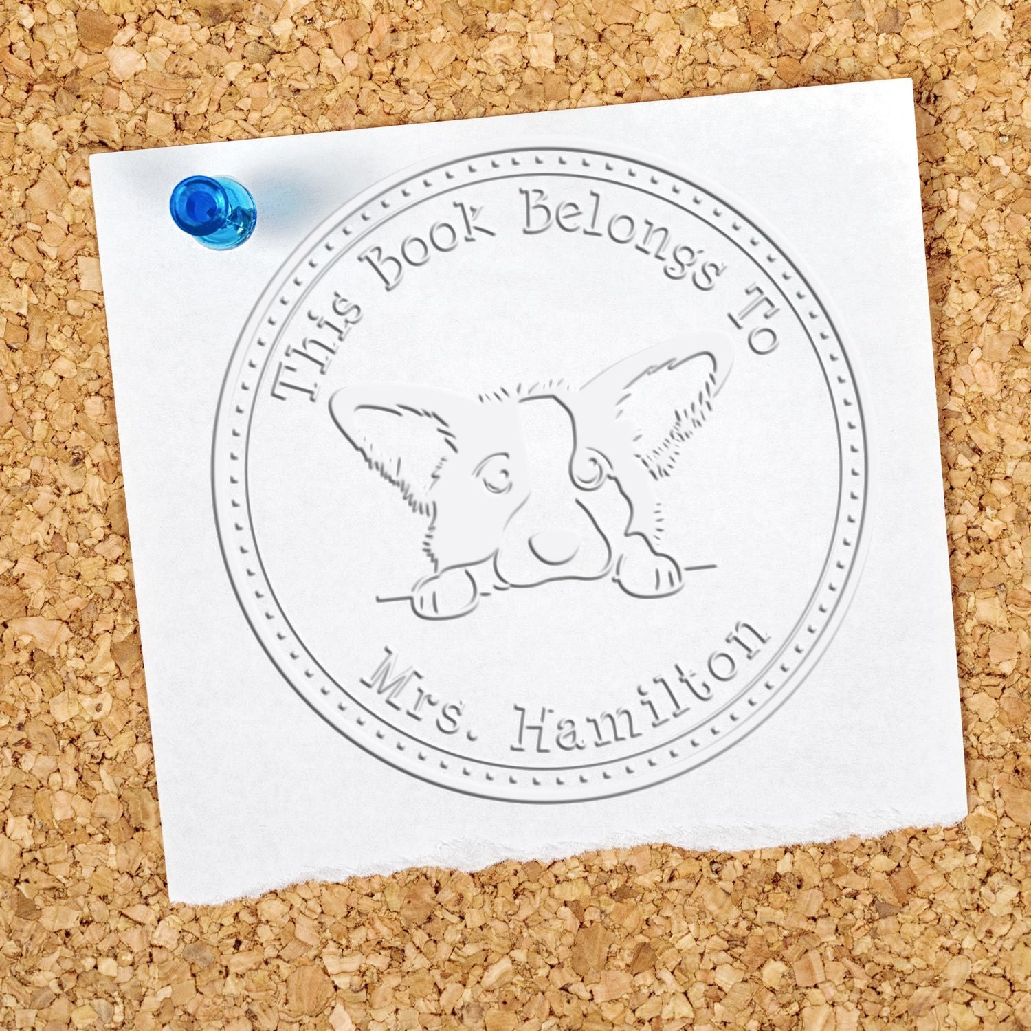 Handheld Cardigan Welsh Corgi Personalized Property of Embosser - Engineer Seal Stamps