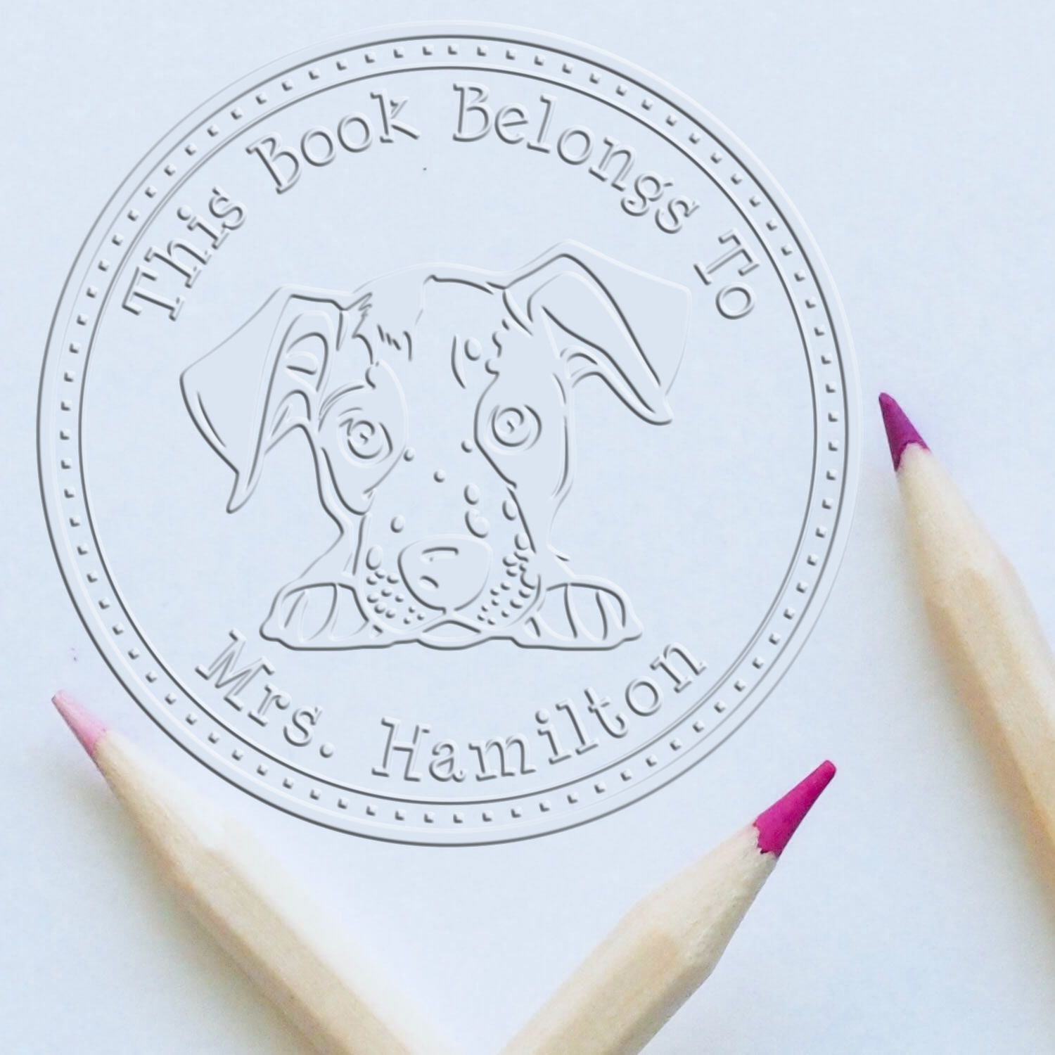 Catahoula Personalized Library Book Embossing Stamp - Engineer Seal Stamps