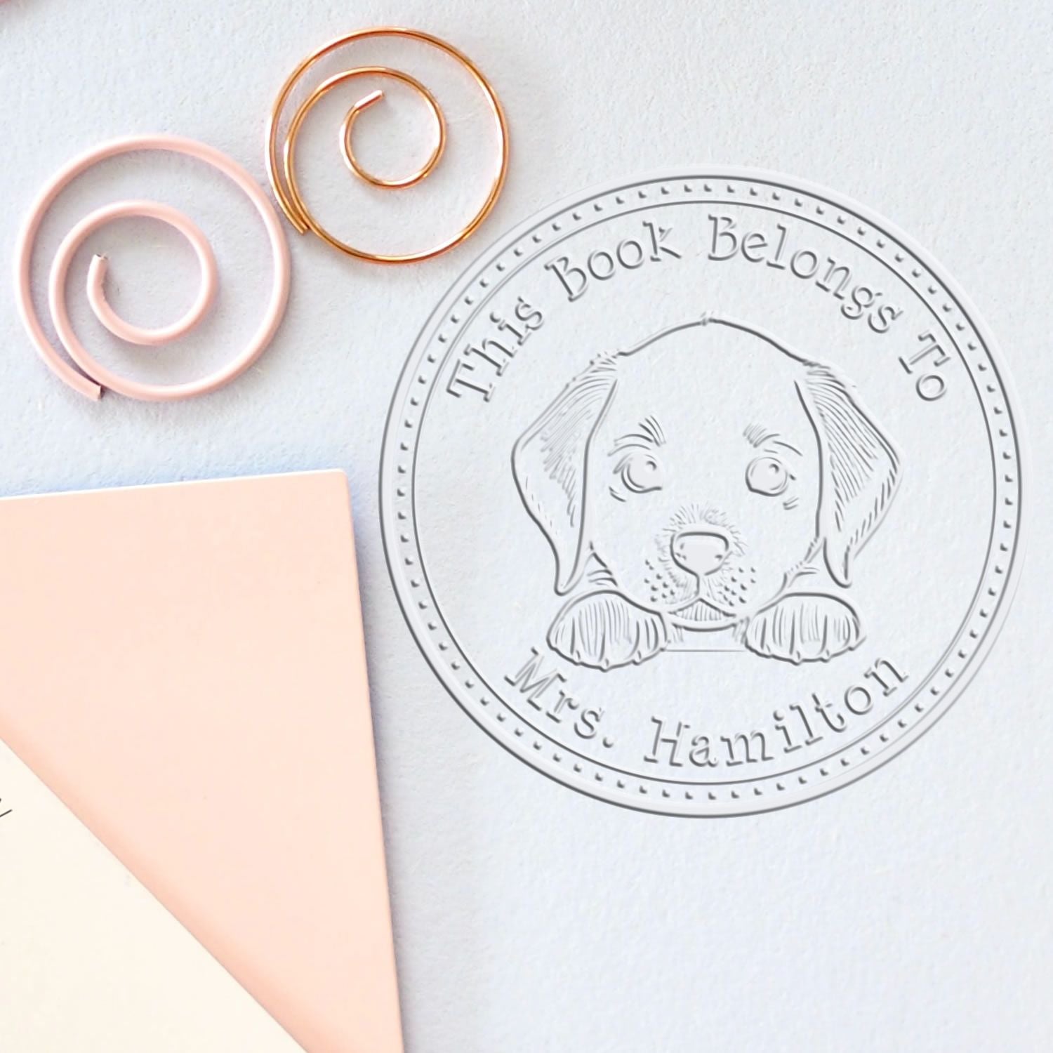 Chesapeake Bay Retriever Personalized Library Book Embossed Seal Stamp - Engineer Seal Stamps