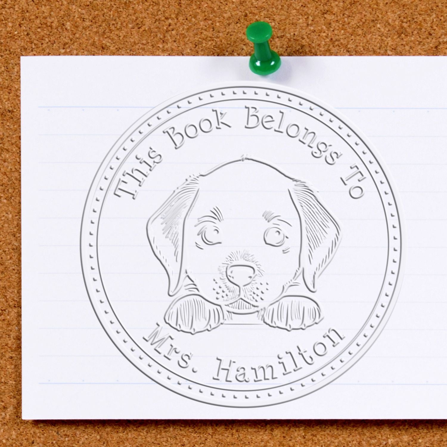 Handheld Chesapeake Bay Retriever Personalized Property of Embossed Seal - Engineer Seal Stamps
