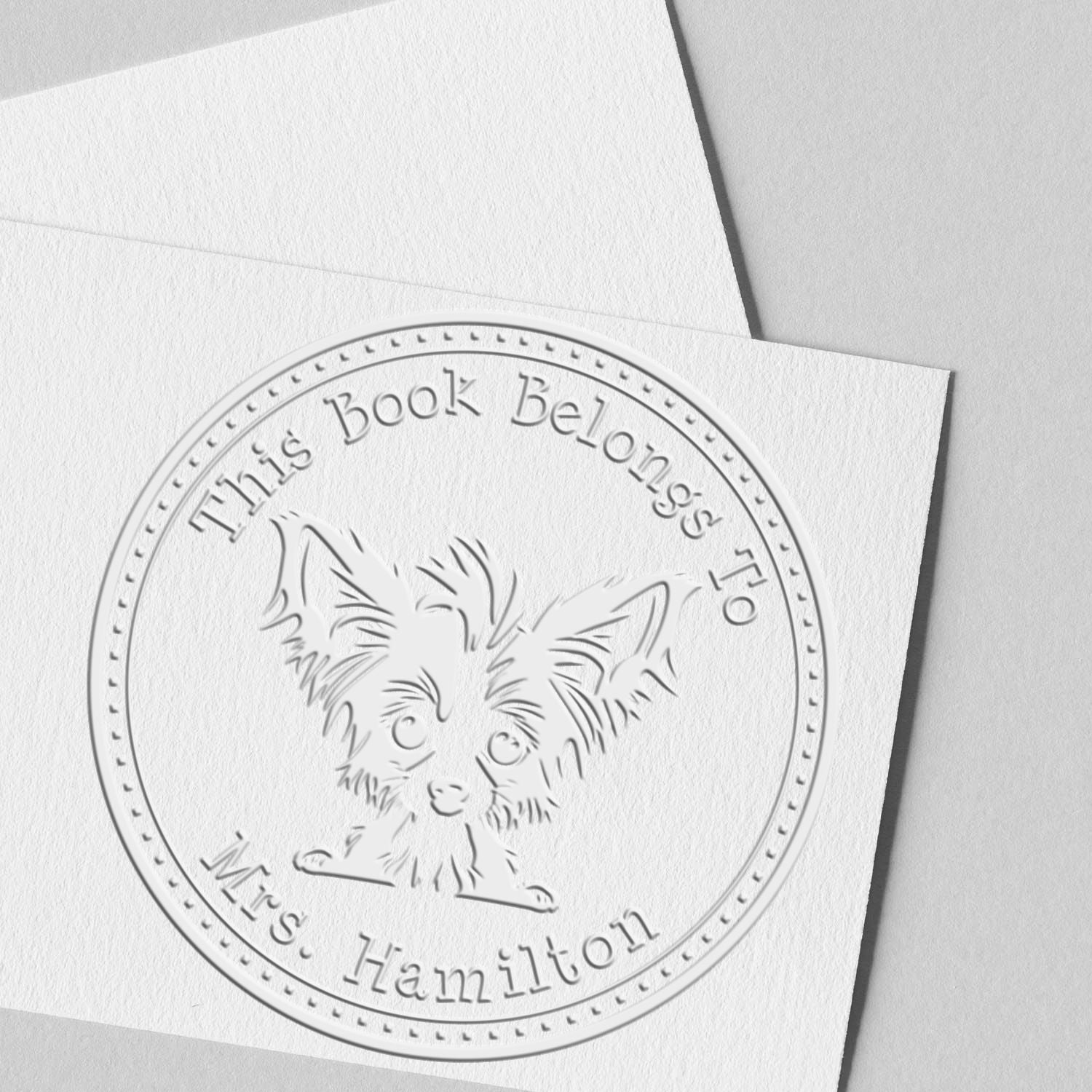 Handheld Chinese Crested Personalized Property of Embossing Stamp