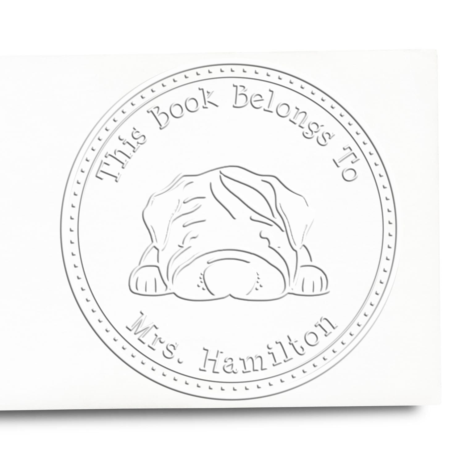 Hybrid Chinese Shar Pei Custom Ex Libris Book Embossed Stamp - Engineer Seal Stamps