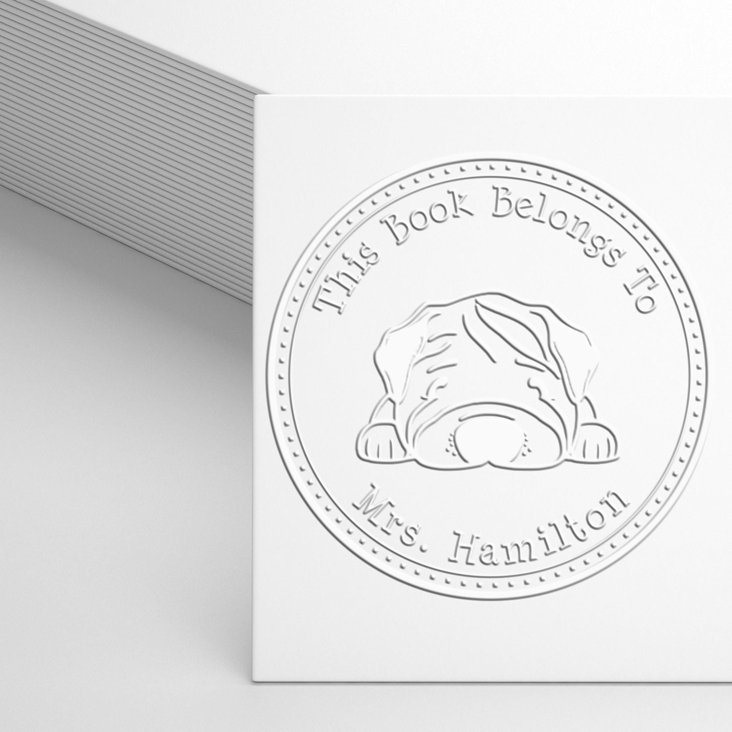 Hybrid Chinese Shar Pei Custom Ex Libris Book Embossed Stamp - Engineer Seal Stamps