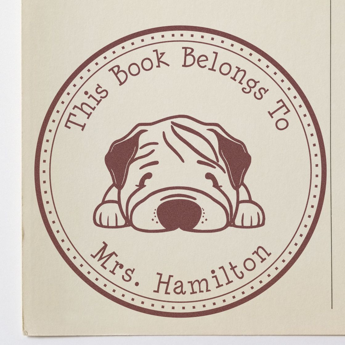 Chinese Shar Pei Personalized Ex Libris Stamper - Engineer Seal Stamps