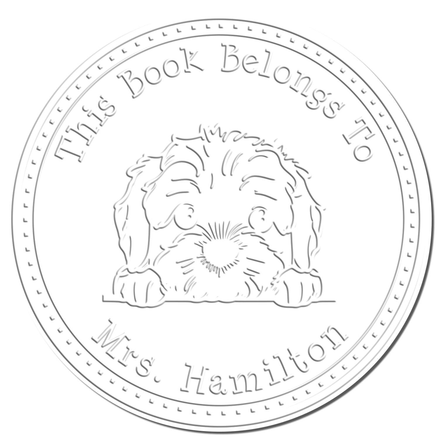 Handheld Cockapoo Personalized Property of Embossing Seal Stamp - Engineer Seal Stamps