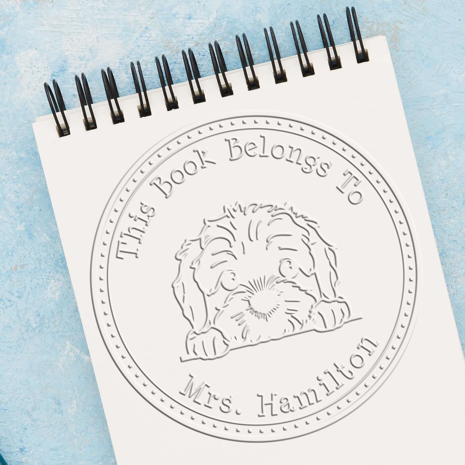 Cockapoo Personalized Home Library Embosser - Engineer Seal Stamps