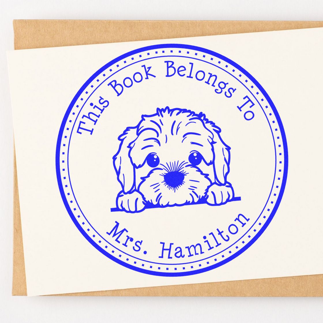 Self-Inking Cockapoo Customized Book Collection Stamper - Engineer Seal Stamps