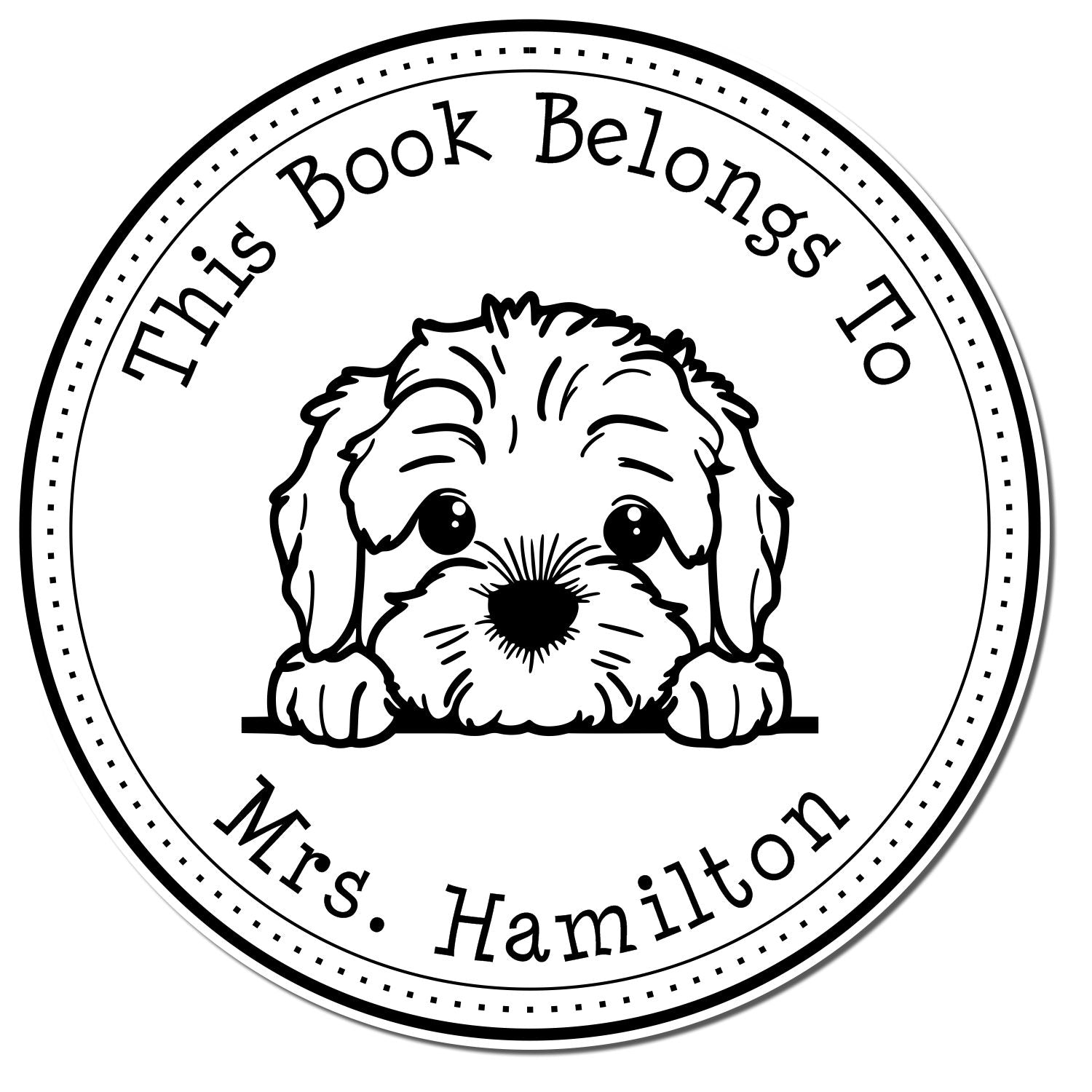 Cockapoo Personalized Ex Libris Library Stamper - Engineer Seal Stamps