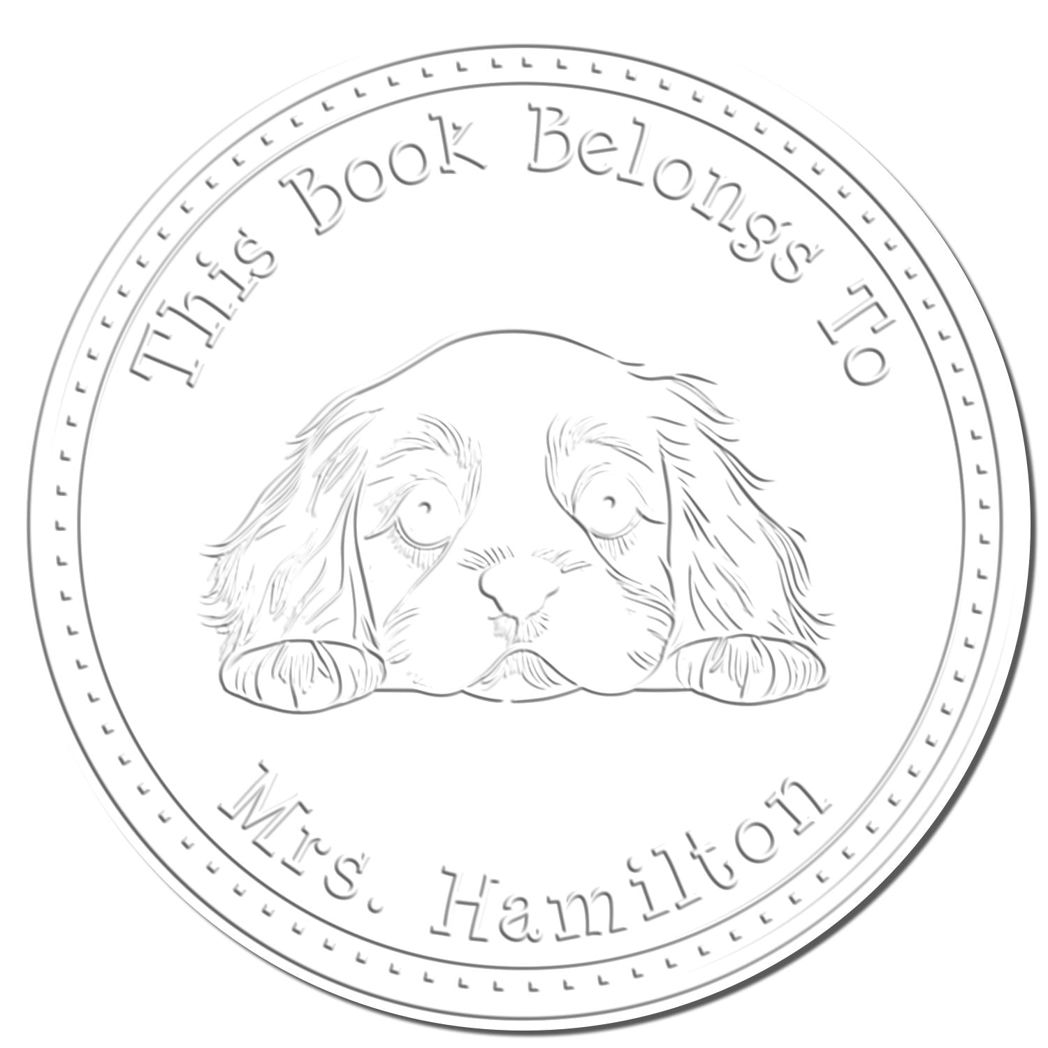 Hybrid Cocker Spaniel Custom Ex Libris Book Seal Embossing Stamp - Engineer Seal Stamps