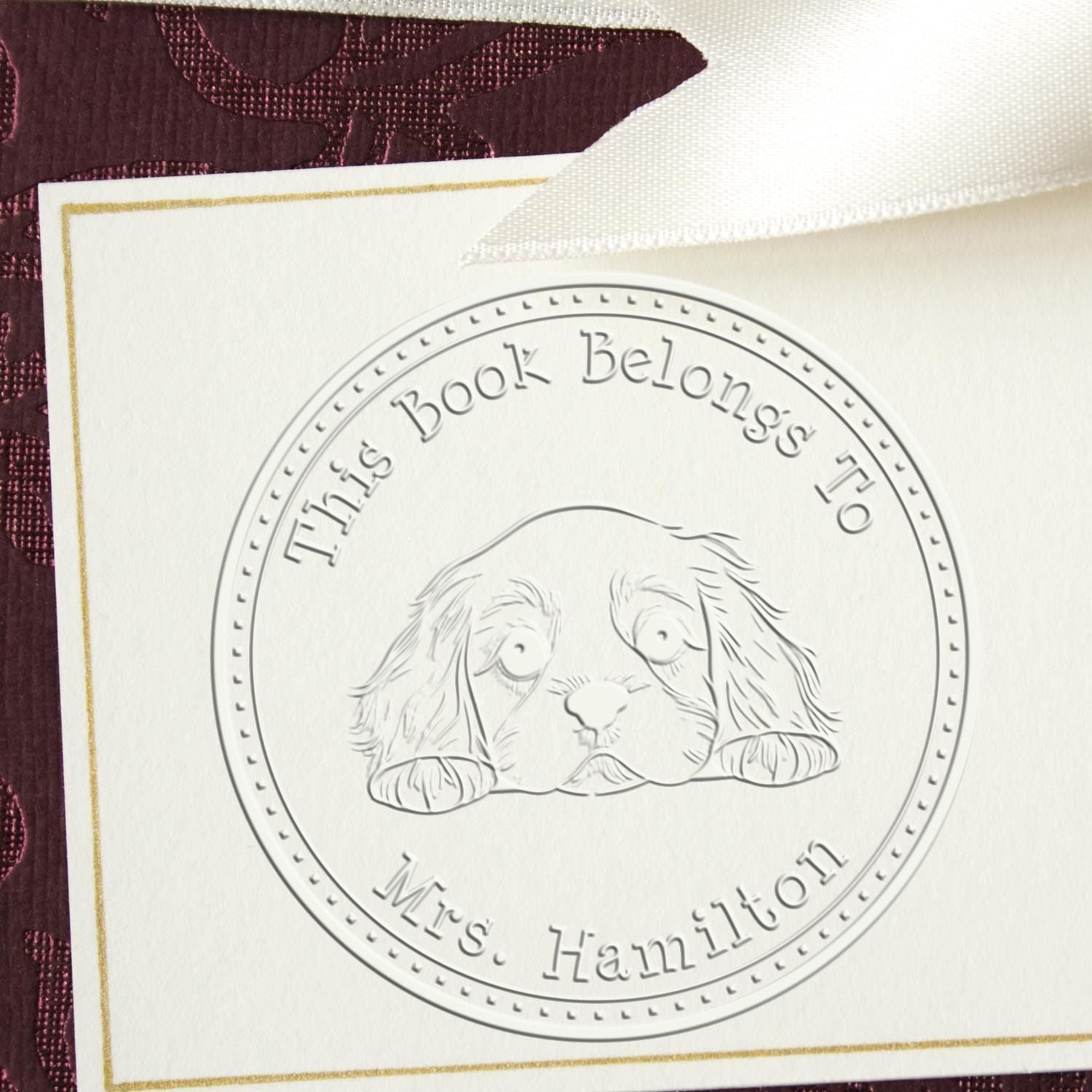 Cocker Spaniel Personalized Home Library Embosser Seal - Engineer Seal Stamps