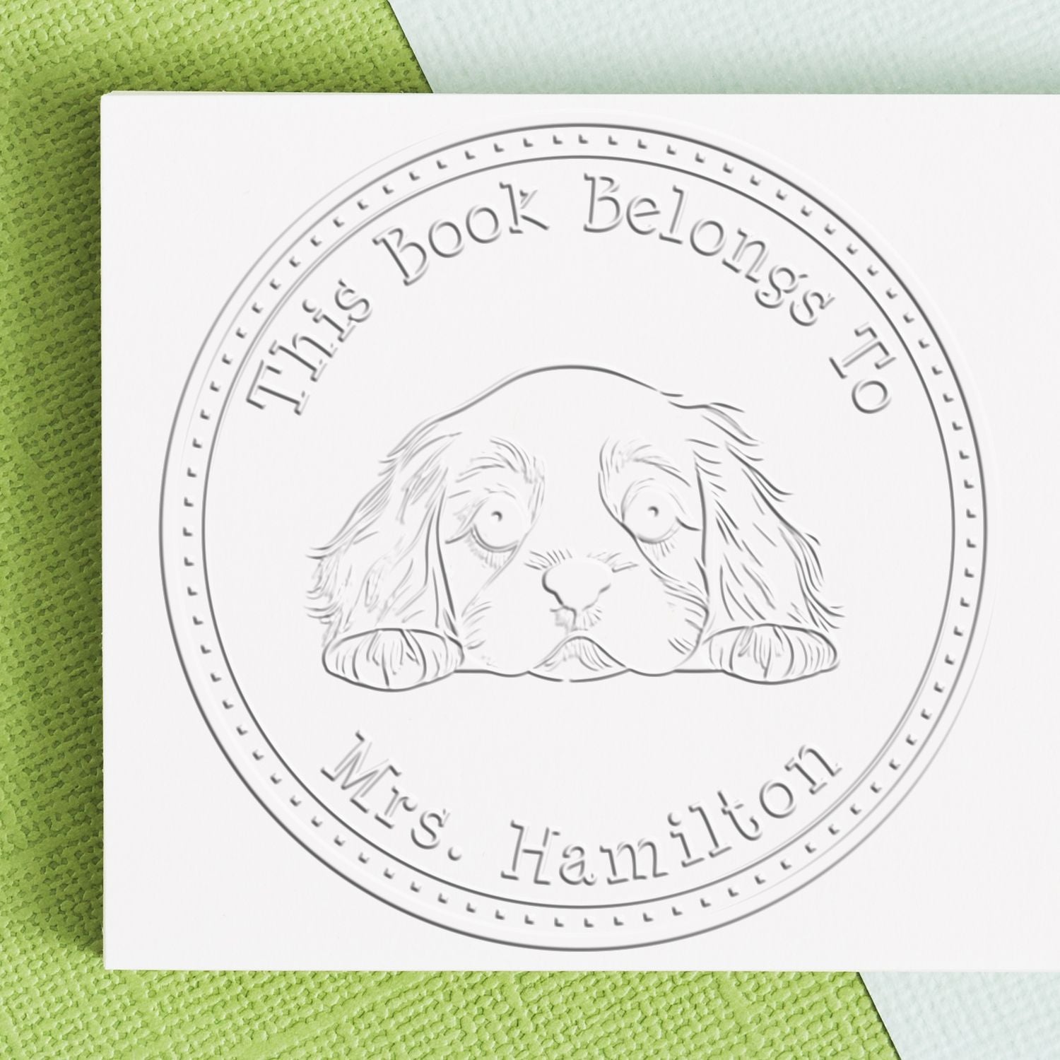 Cocker Spaniel Personalized Home Library Embosser Seal - Engineer Seal Stamps