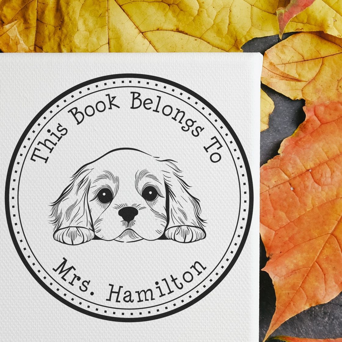Cocker Spaniel Personalized Ex Libris Book Stamp - Engineer Seal Stamps