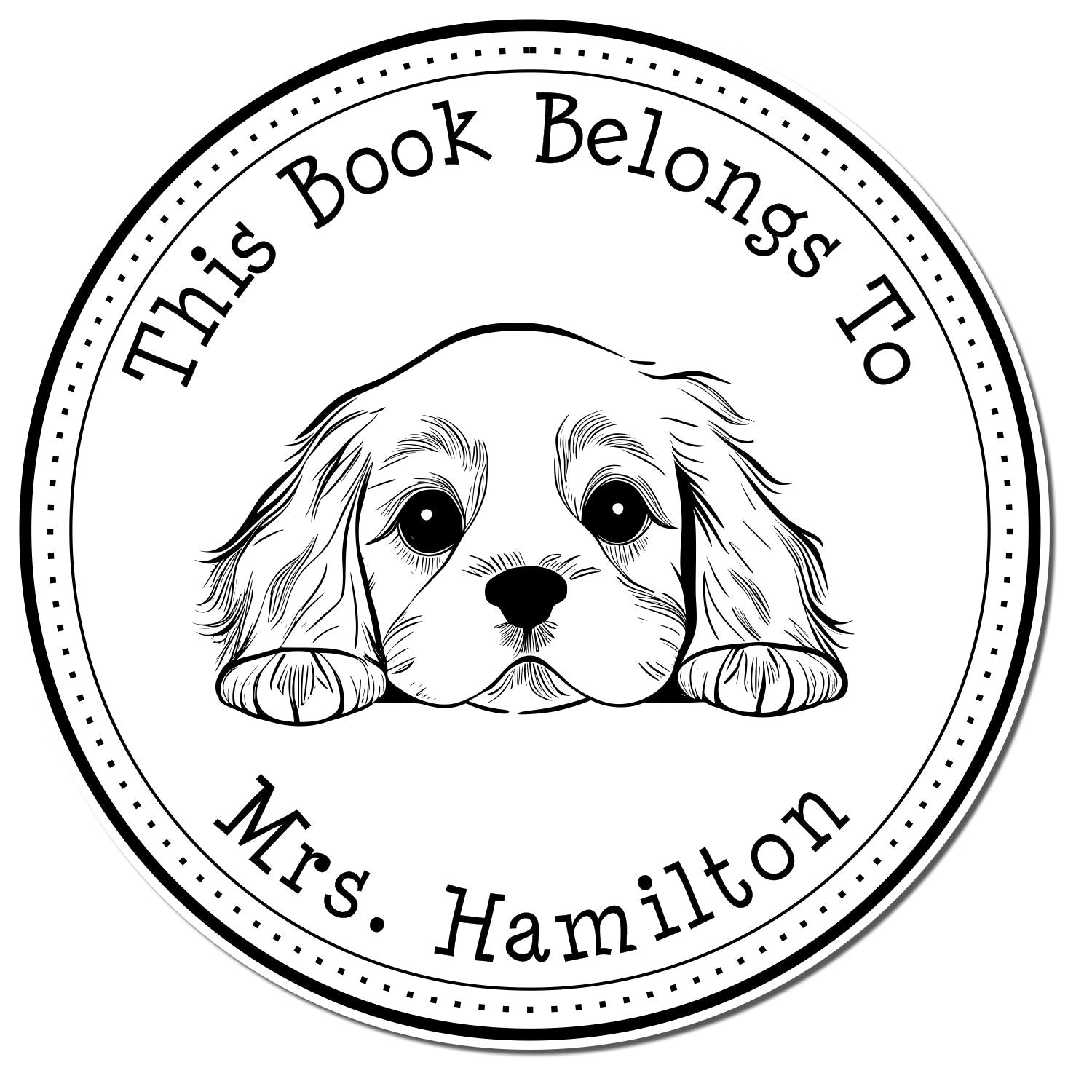 Self-Inking Cocker Spaniel Customized Librarian Stamp - Engineer Seal Stamps