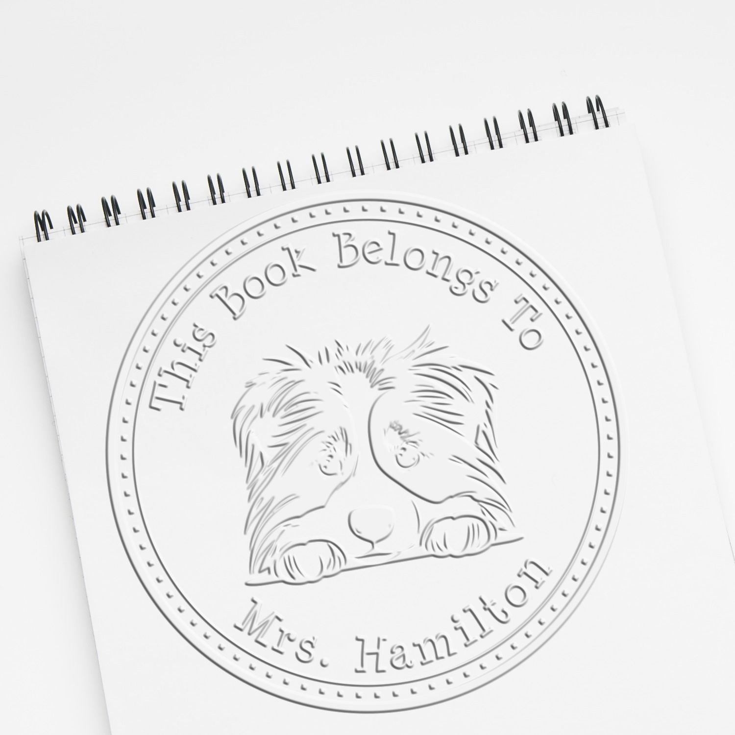 Collie Personalized Home Library Seal Embosser - Engineer Seal Stamps
