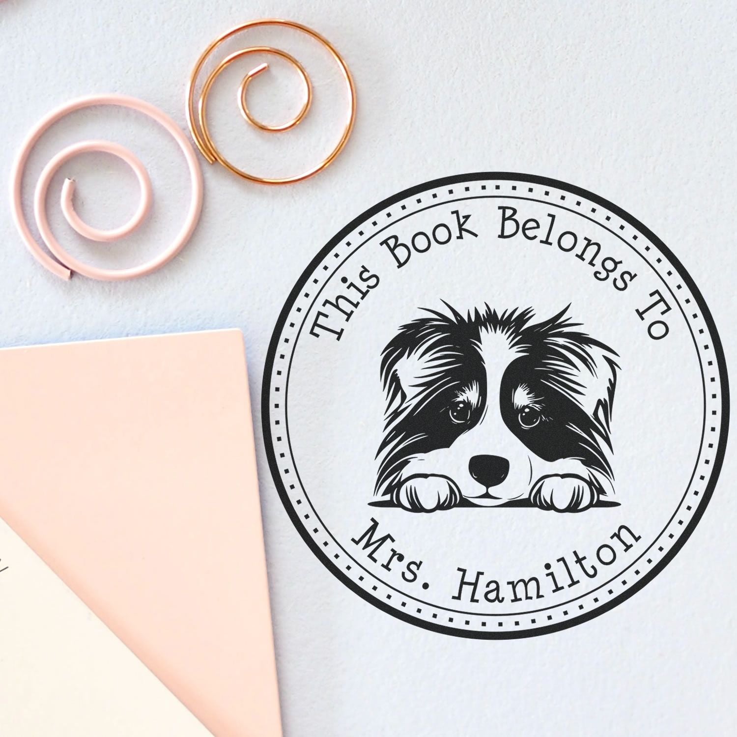 Collie Customized From the Desk of Stamper - Engineer Seal Stamps