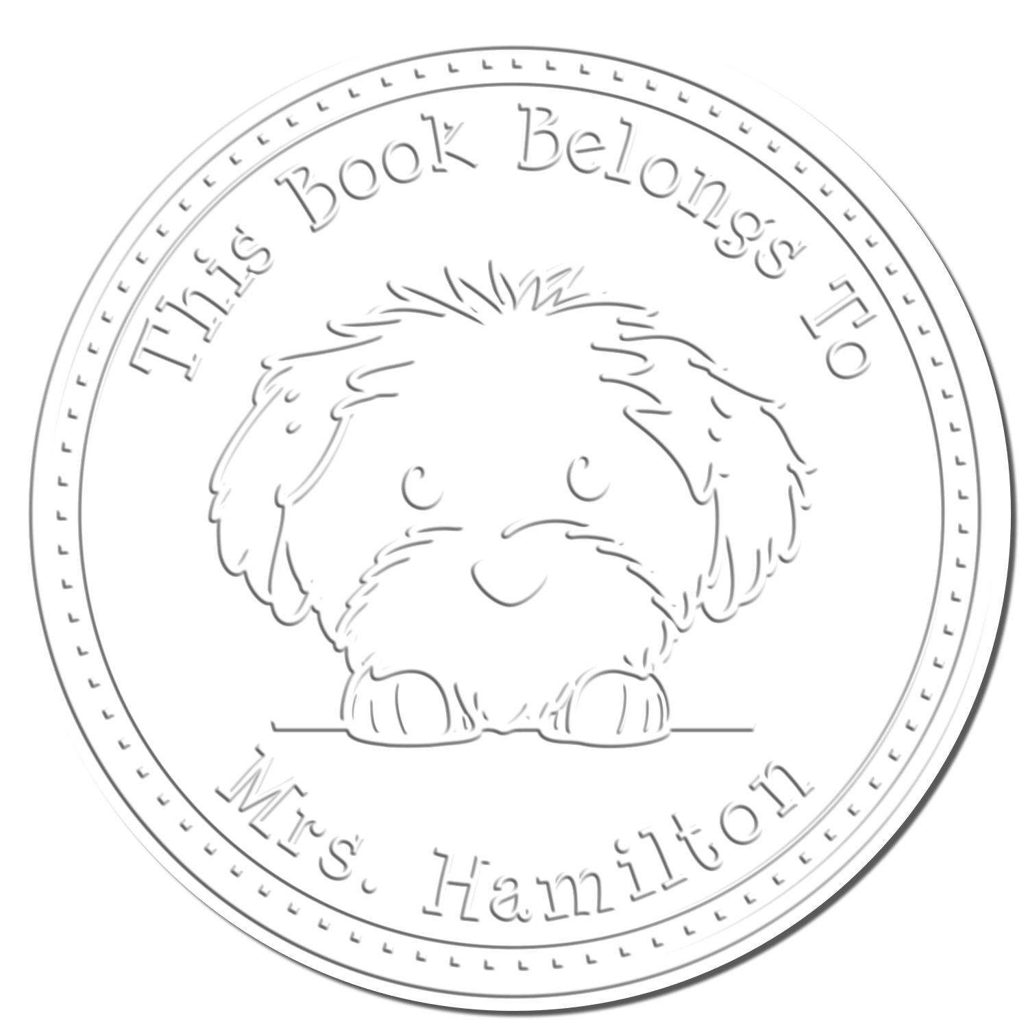 Handheld Cotton De Tulear Personalized Read it Return It Embosser - Engineer Seal Stamps