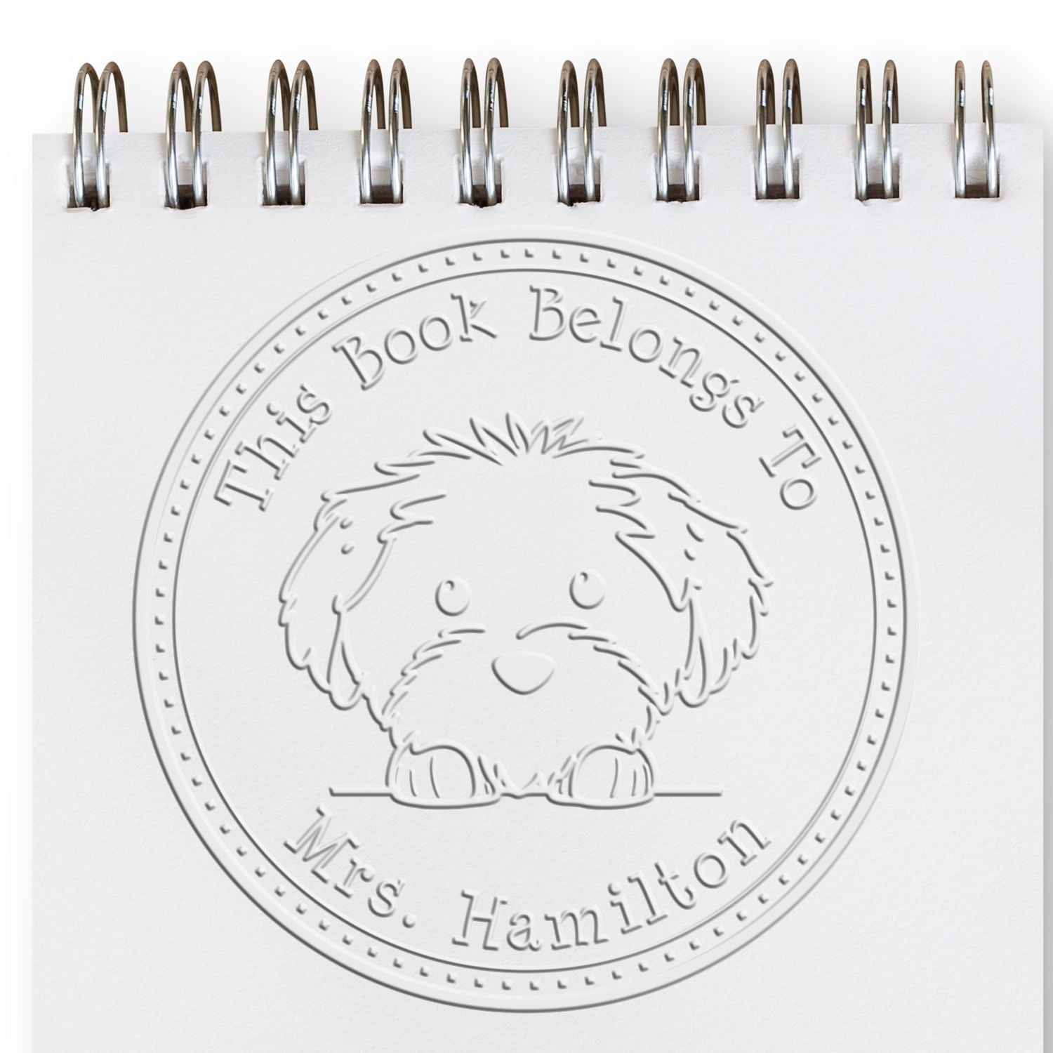 Hybrid Cotton De Tulear Custom Library Book Embosser - Engineer Seal Stamps