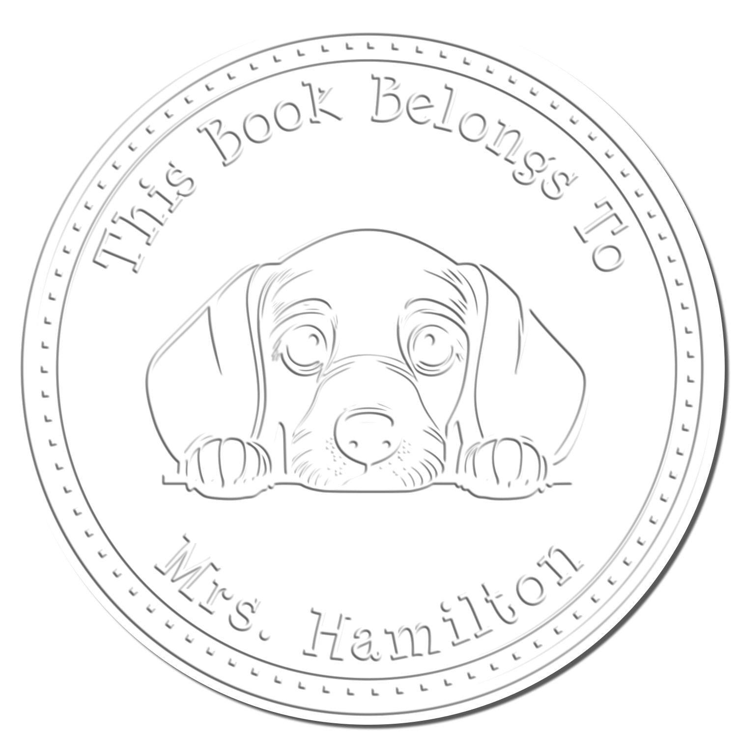 Dachshund Personalized Home Library Embossing Stamp - Engineer Seal Stamps