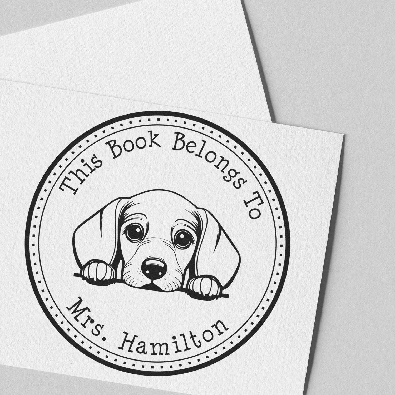 Dachshund Personalized Home Library Stamp - Engineer Seal Stamps