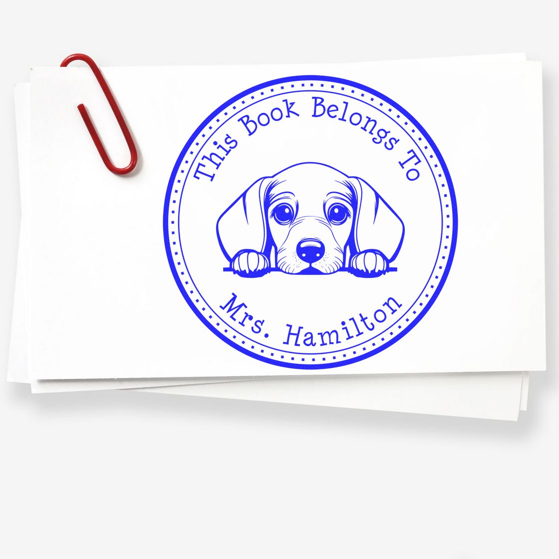 Wooden Handle Dachshund Custom From the Library of Stamp - Engineer Seal Stamps