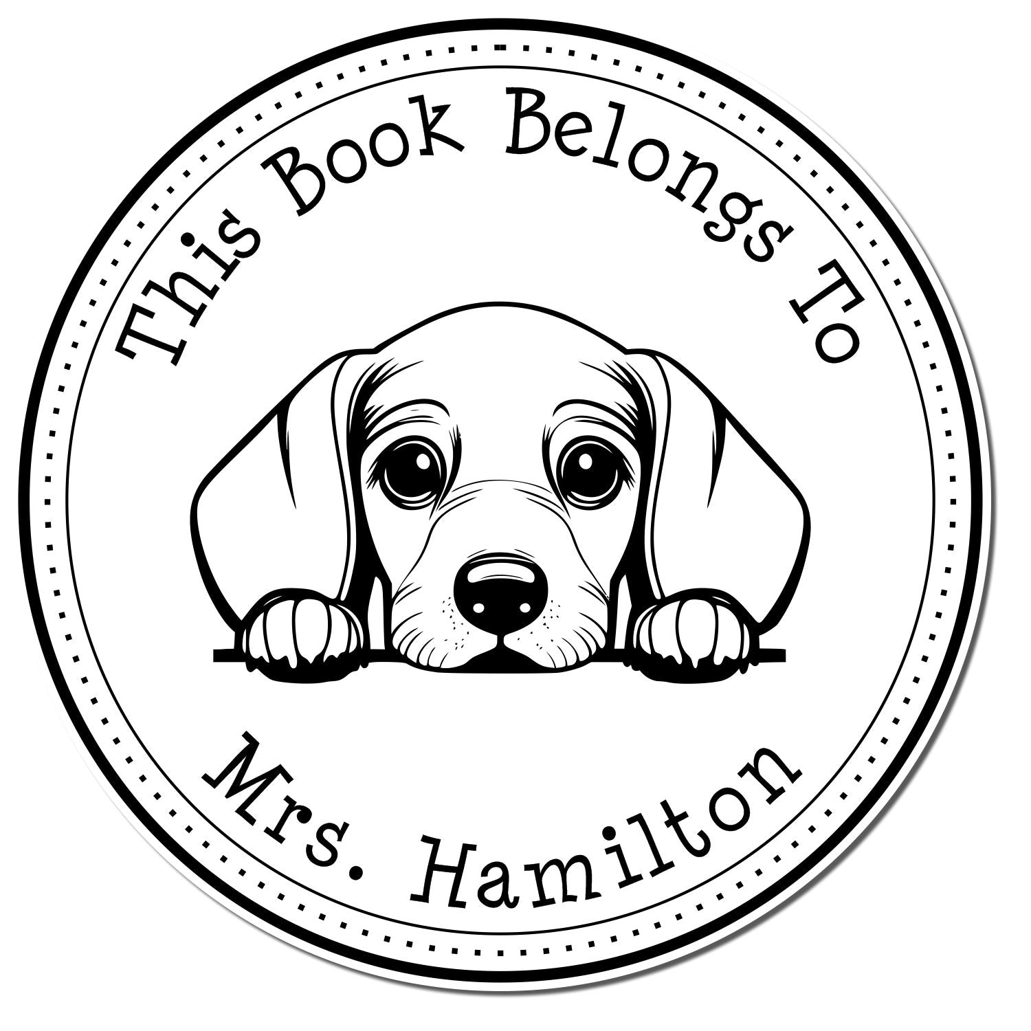 Dachshund Customized Ex Libris Stamp - Engineer Seal Stamps