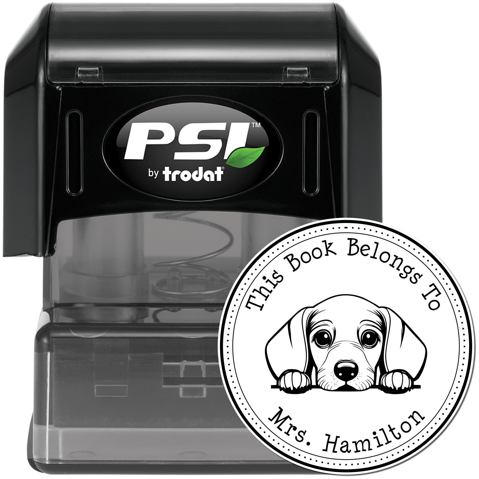 Dachshund Personalized Home Library Stamp - Engineer Seal Stamps