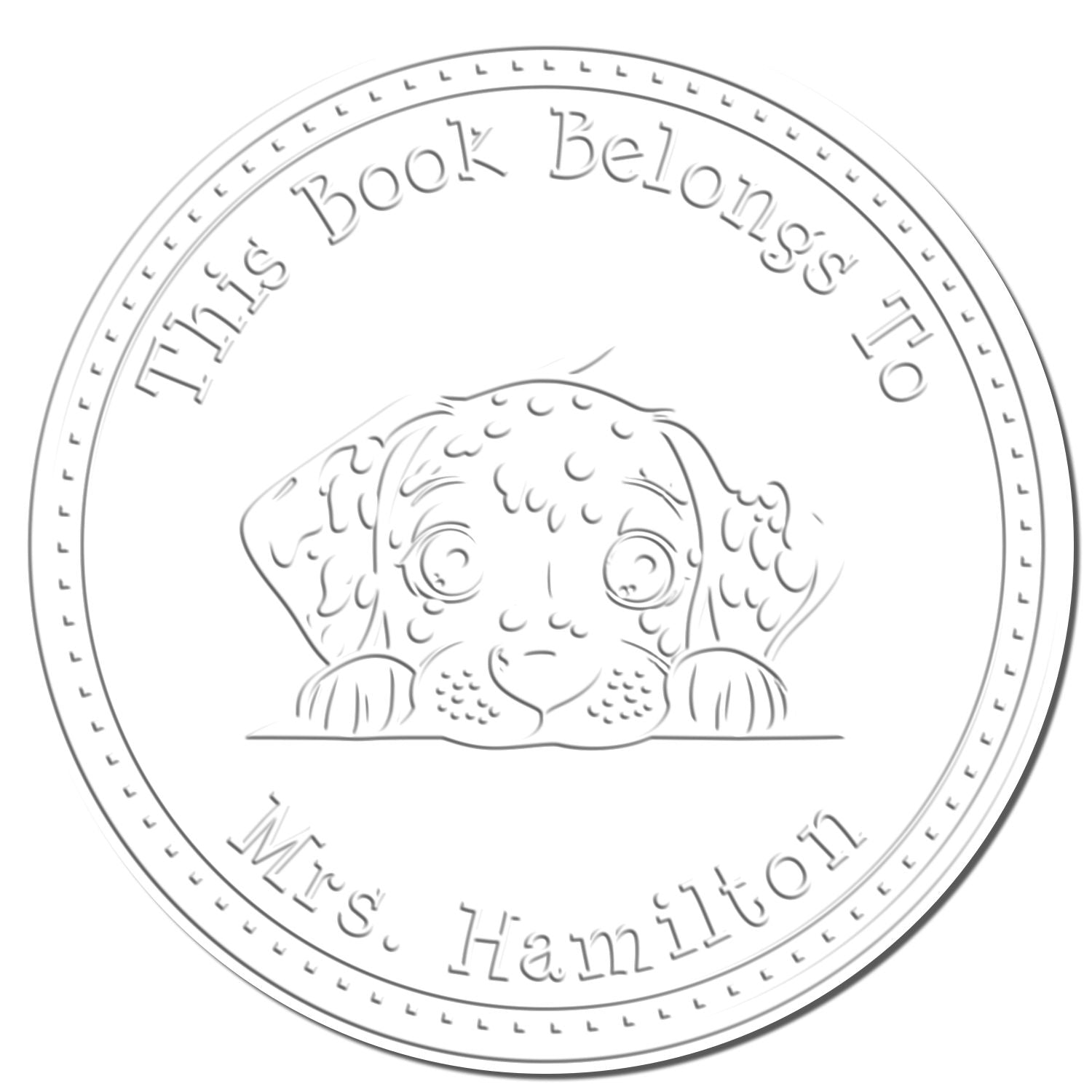 Dalmatian Personalized Home Library Embossed Stamp - Engineer Seal Stamps