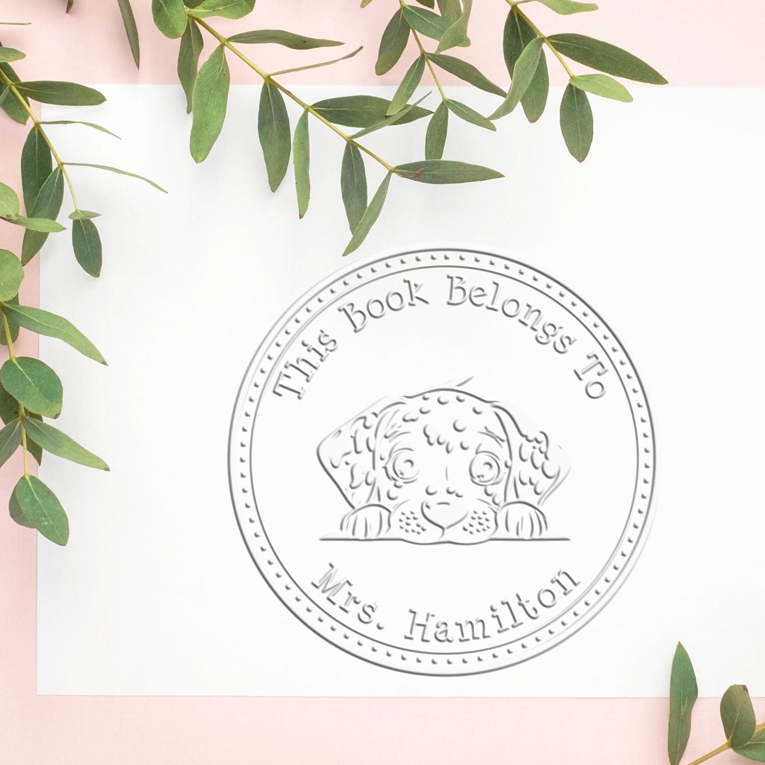 Dalmatian Personalized Home Library Embossed Stamp - Engineer Seal Stamps