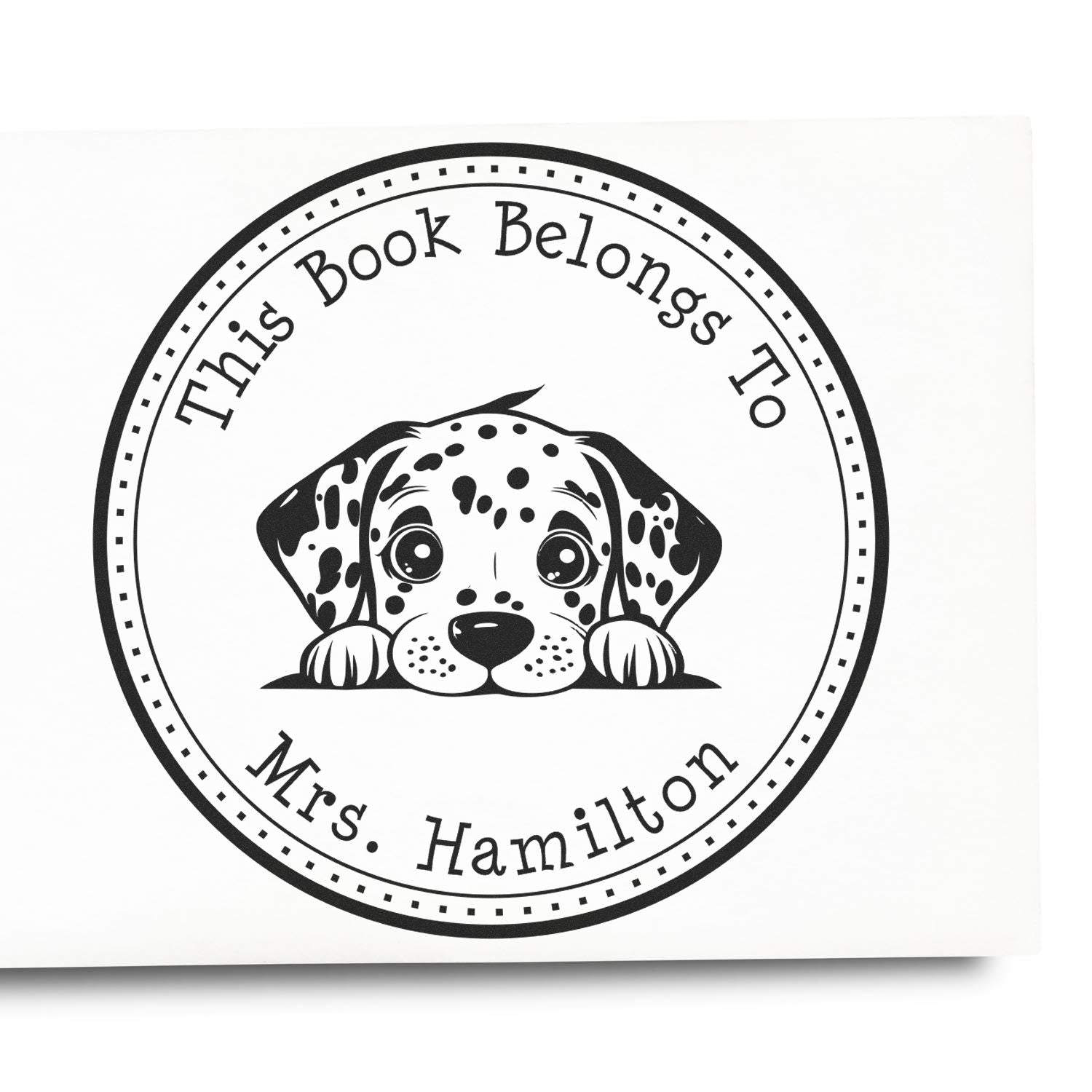 Dalmatian Personalized Home Library Stamper - Engineer Seal Stamps