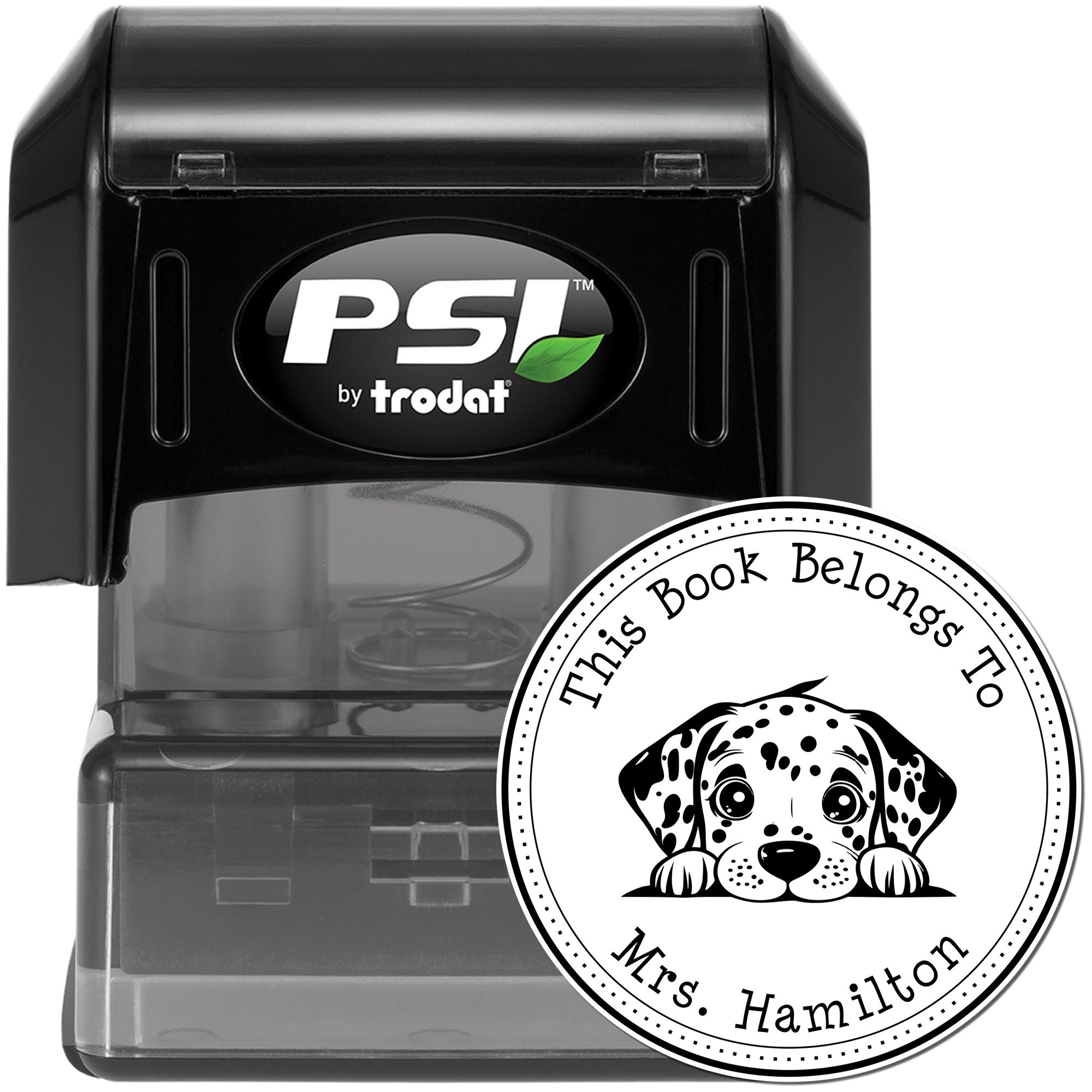 Dalmatian Personalized Home Library Stamper - Engineer Seal Stamps