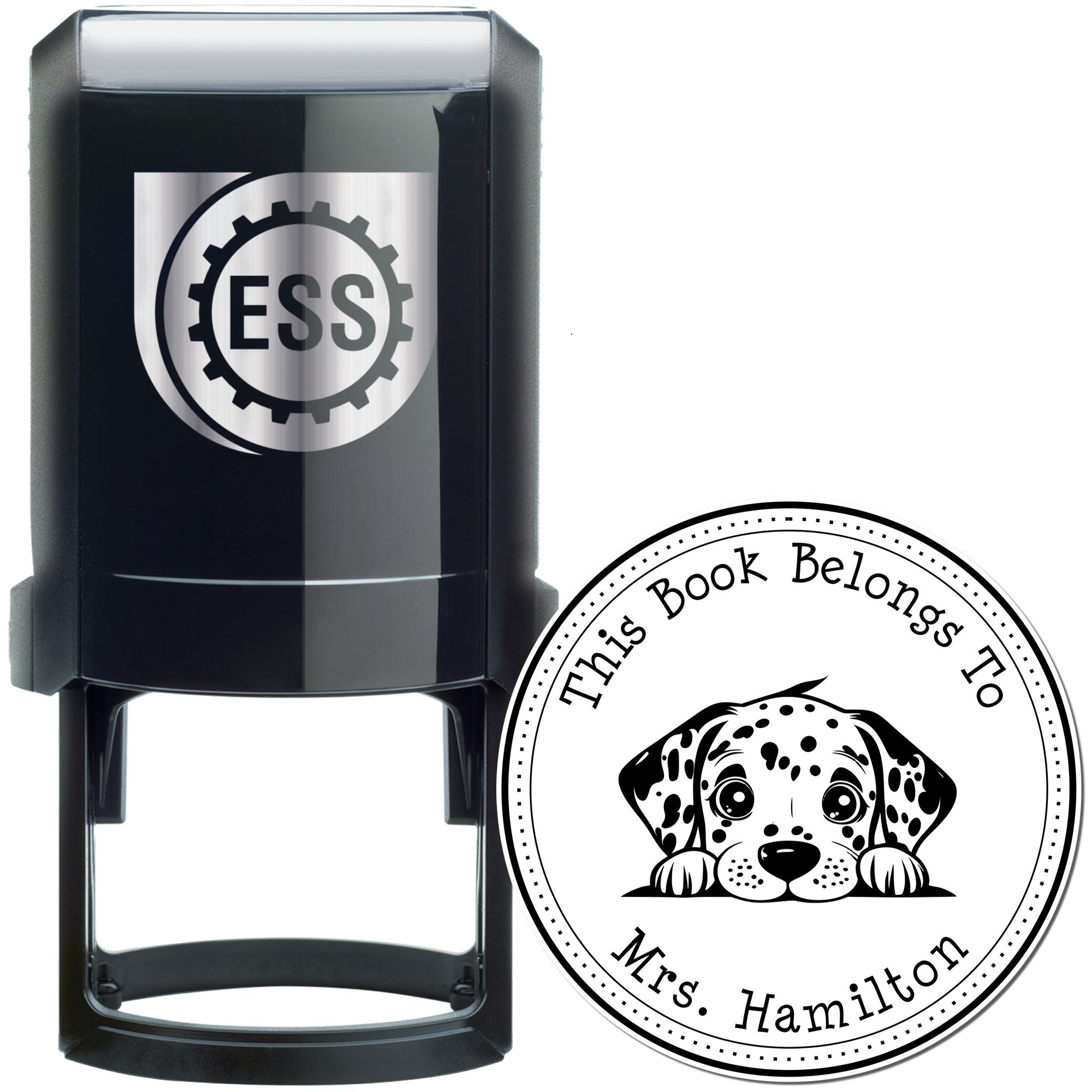 Self-Inking Dalmatian Customized Book Label Stamper - Engineer Seal Stamps