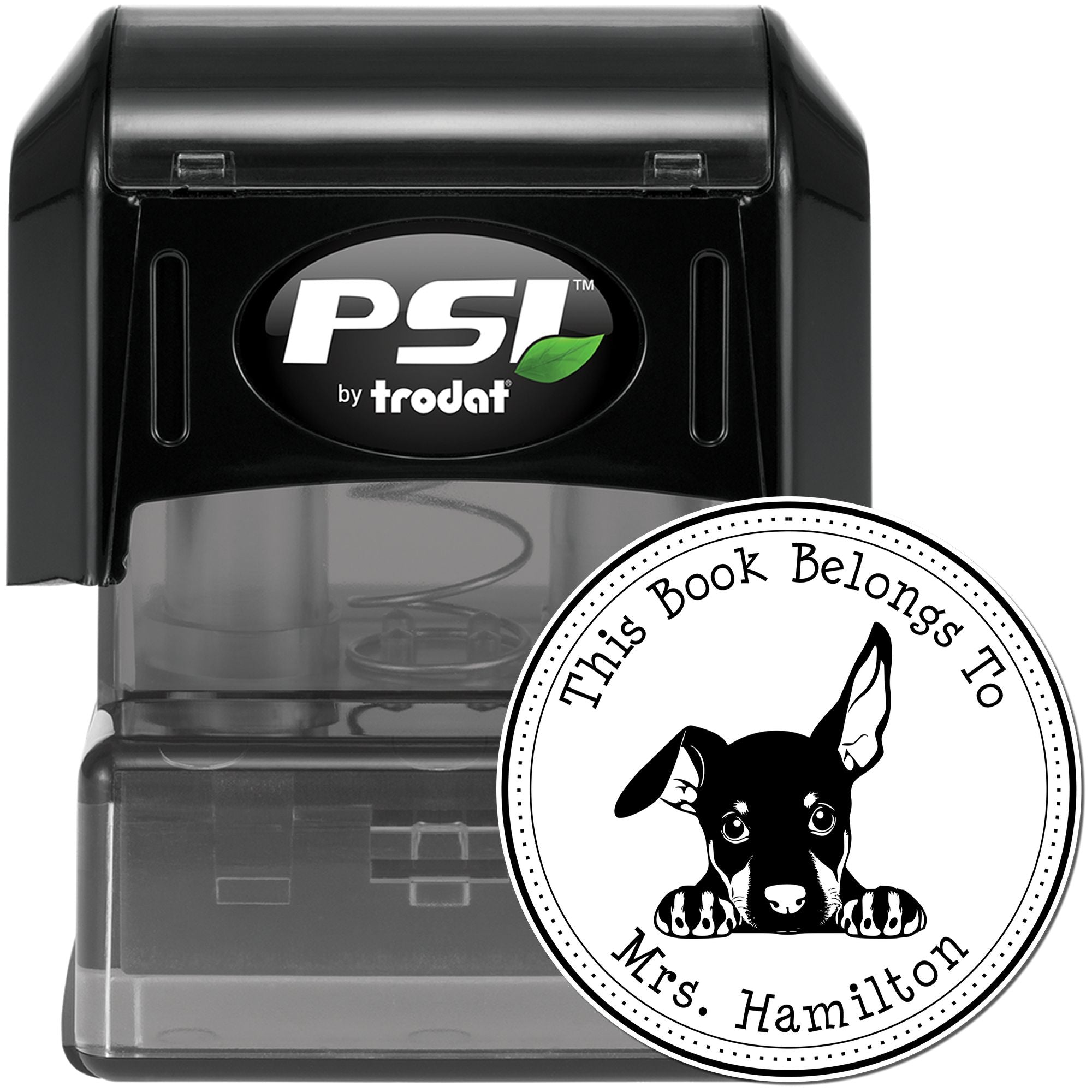 Doberman Pinscher Personalized Book Collection Stamp - Engineer Seal Stamps