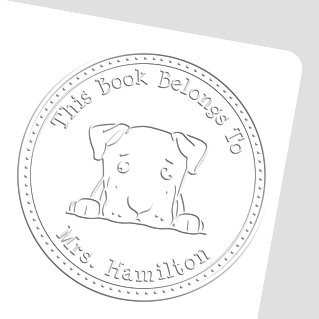 Handheld Dogo Argentino Personalized Read it Return It Embossing Seal - Engineer Seal Stamps