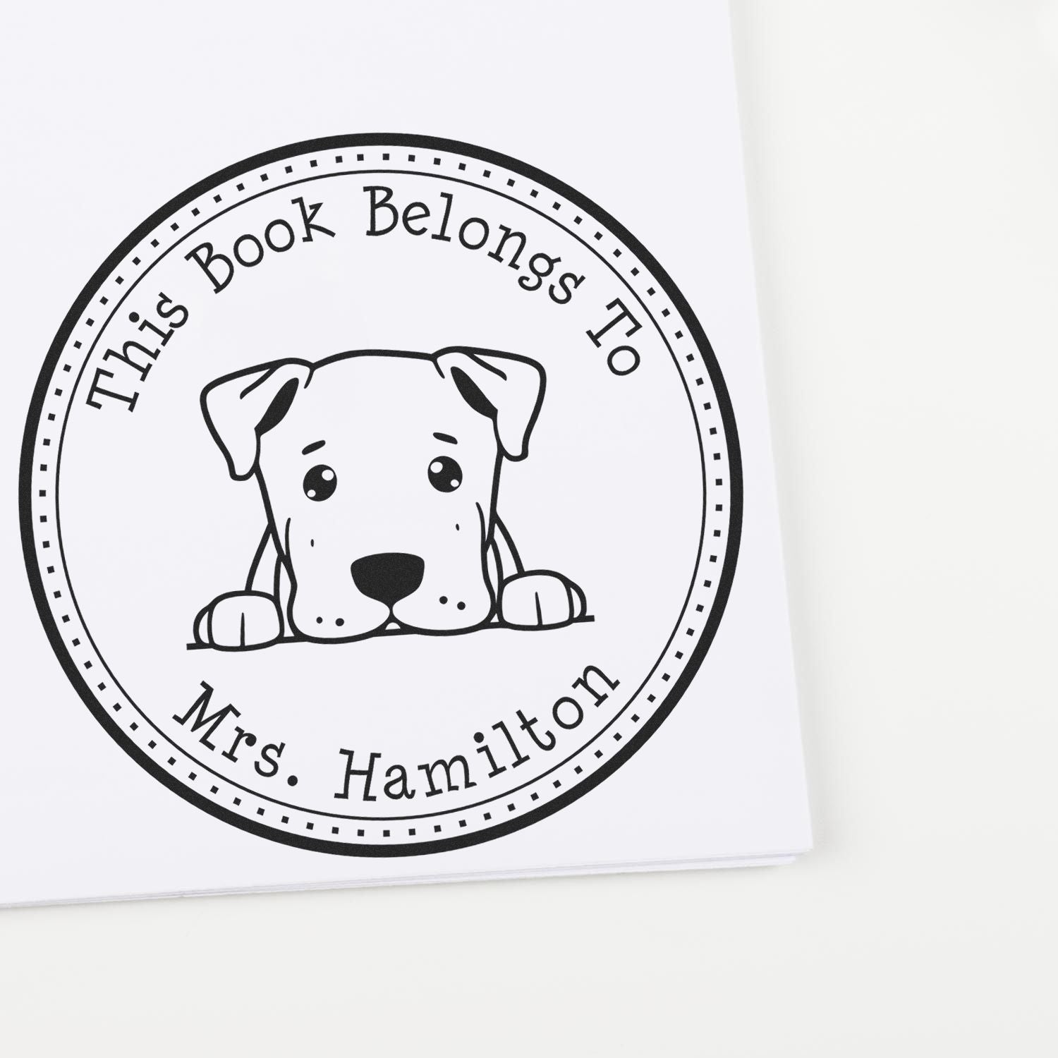 Dogo Argentino Customized Ex Libris Library Stamper - Engineer Seal Stamps