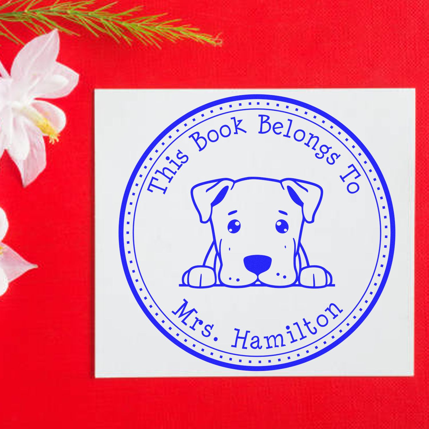 Dogo Argentino Customized Ex Libris Library Stamper - Engineer Seal Stamps